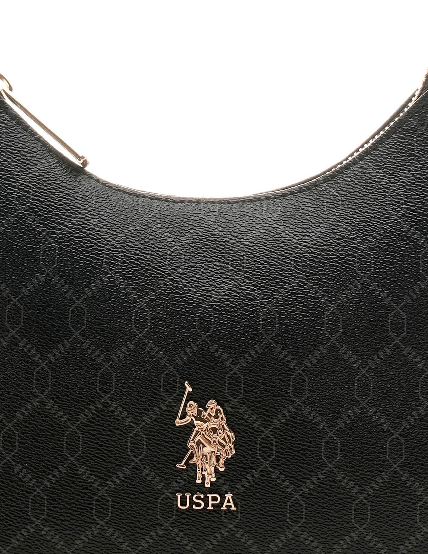 Kali Monogram Shoulder Bag Black - U.S. POLO ASSN. | Large