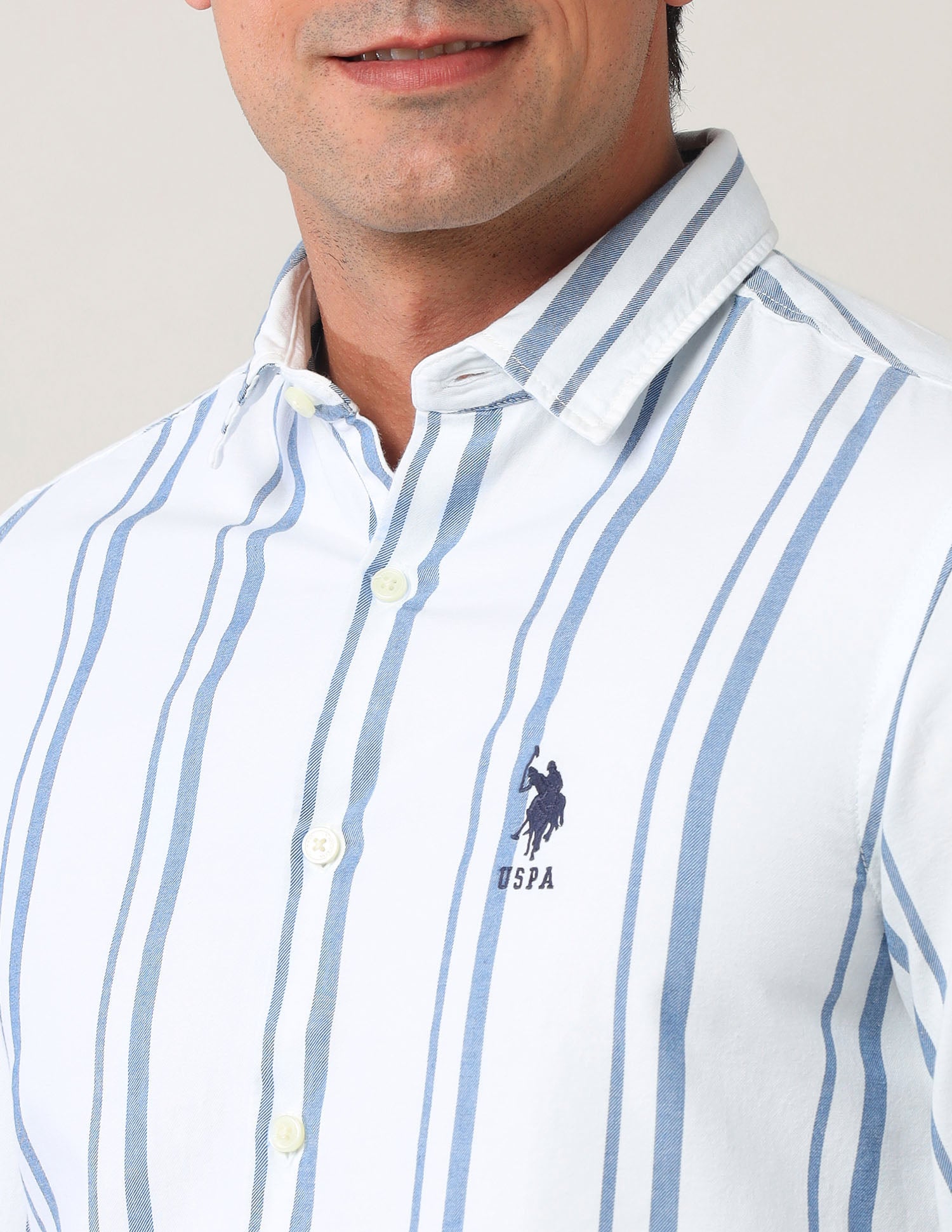 Regular Fit Pure Cotton Shirt Indigo - U.S. Polo Assn. India | Large