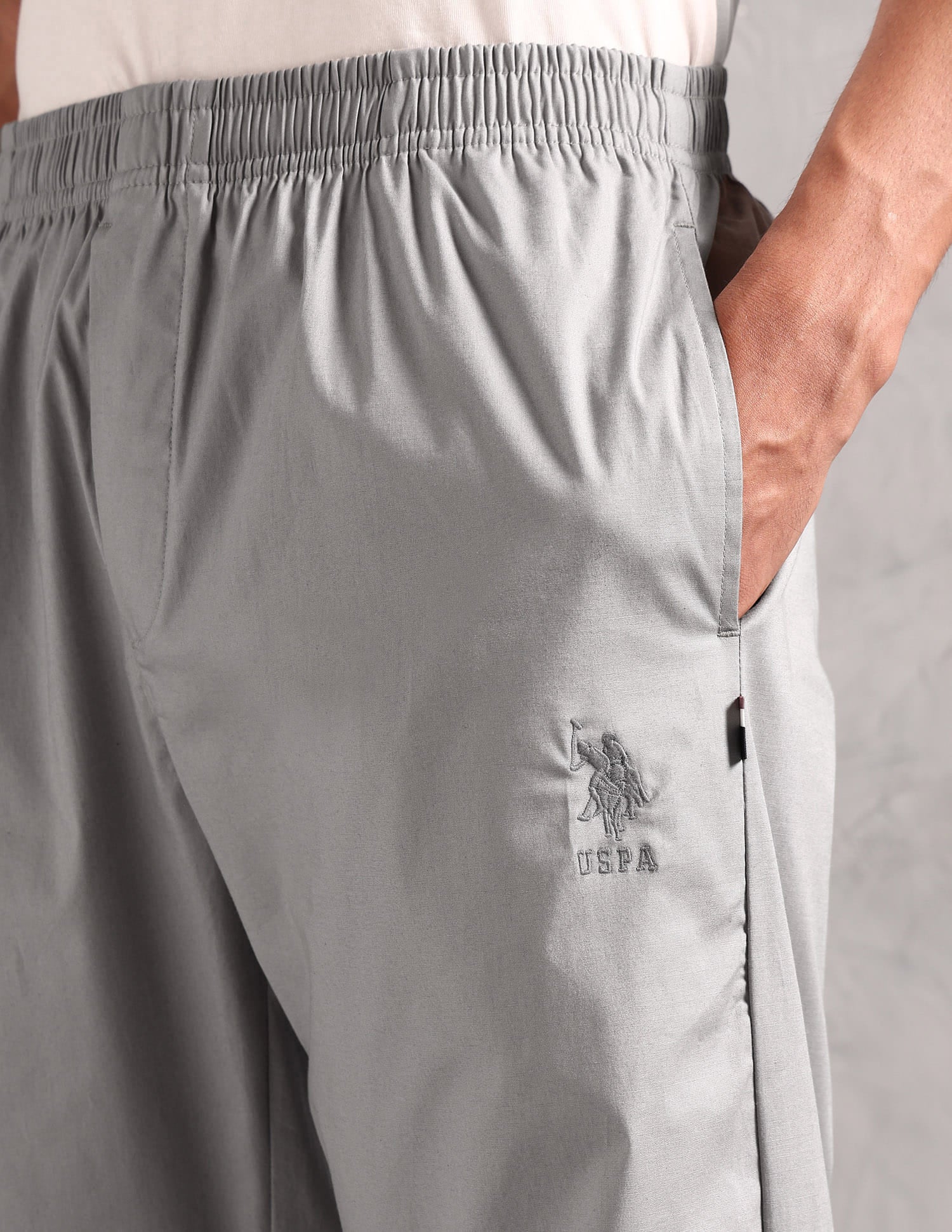 Relaxed Fit Solid LP003 Lounge Pants - Pack Of 1 Ultimate Gray - U.S. Polo Assn. India | Large