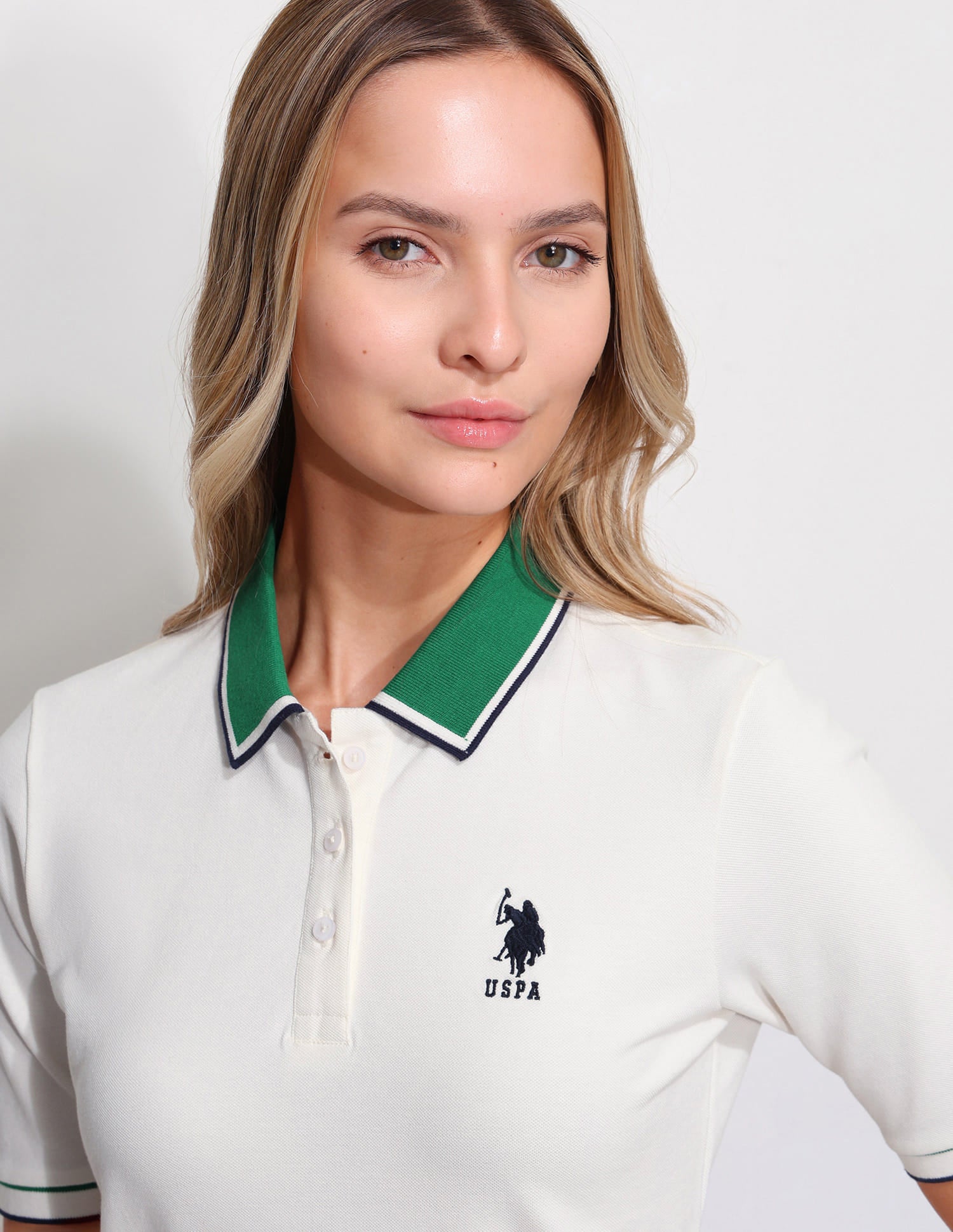 Regular Fit Contrast Collar Polo Shirt White - U.S. Polo Assn. India | Large