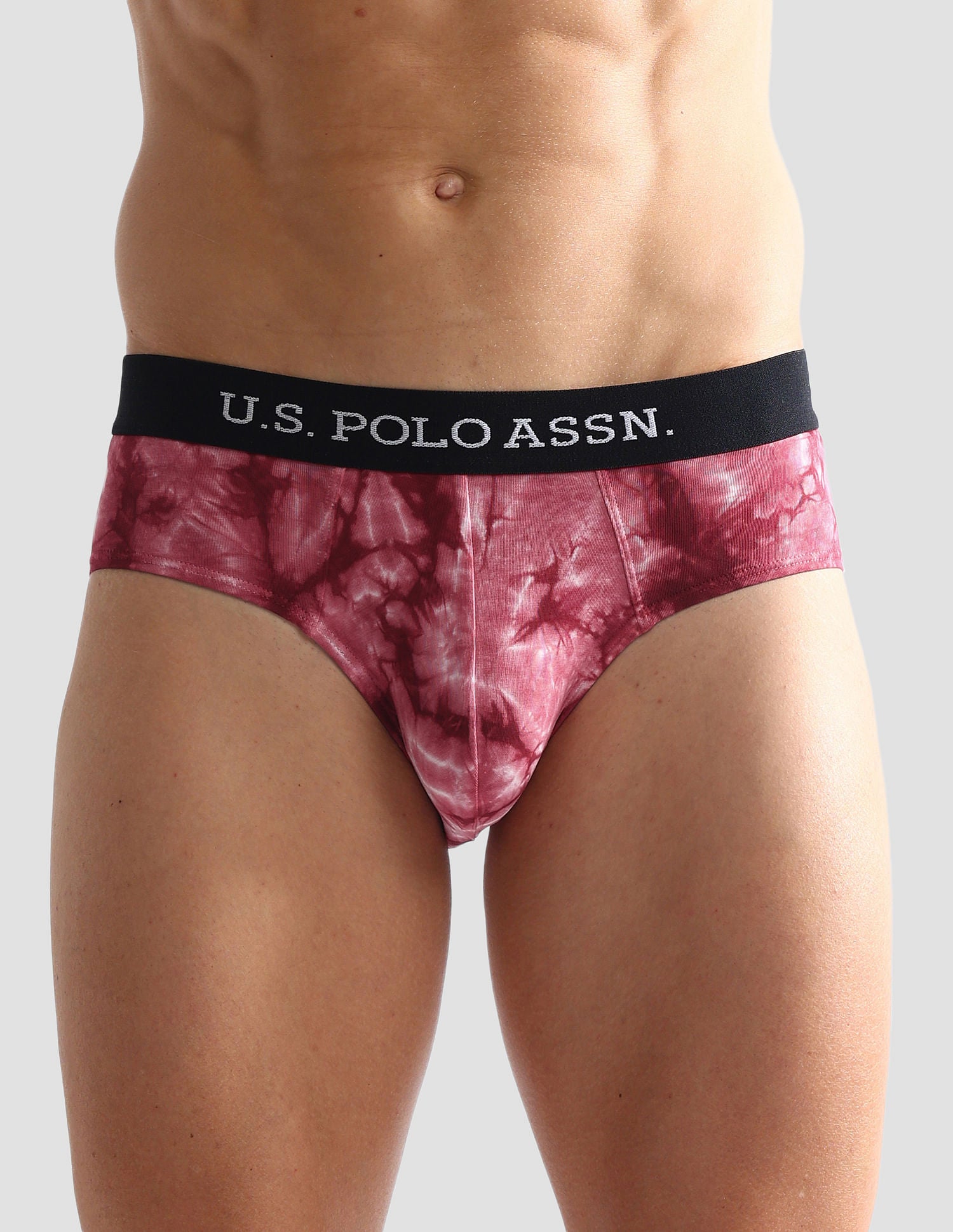Cotton Stretch Tie Dye OEB03 Briefs - Pack Of 1 Wine - U.S. POLO ASSN. | Large