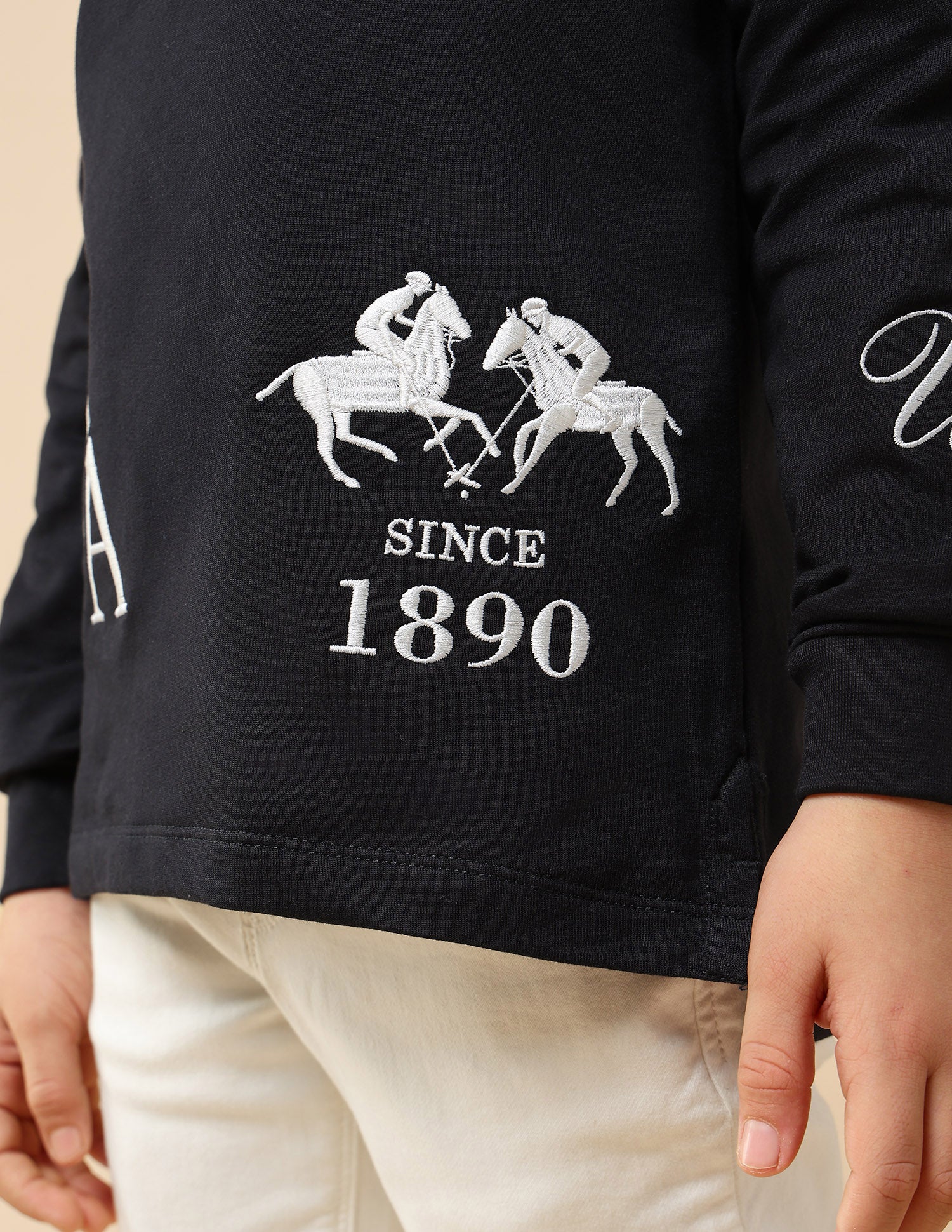 Boys Graphic Brand Embroidered Regular Fit Polo Shirt Black - U.S. POLO ASSN. | Large