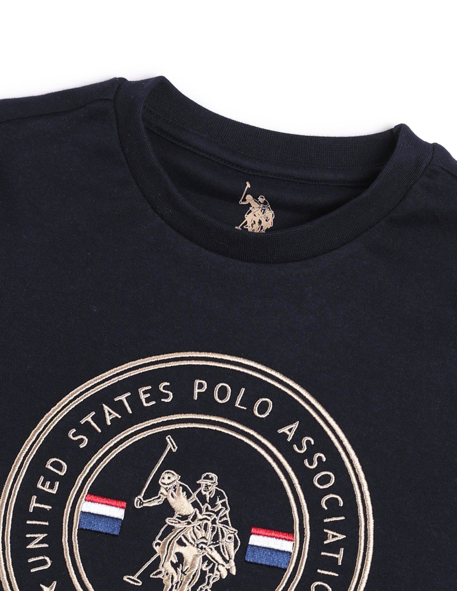 Boys Brand Printed Regular Fit T-Shirt Navy - U.S. POLO ASSN. | Large