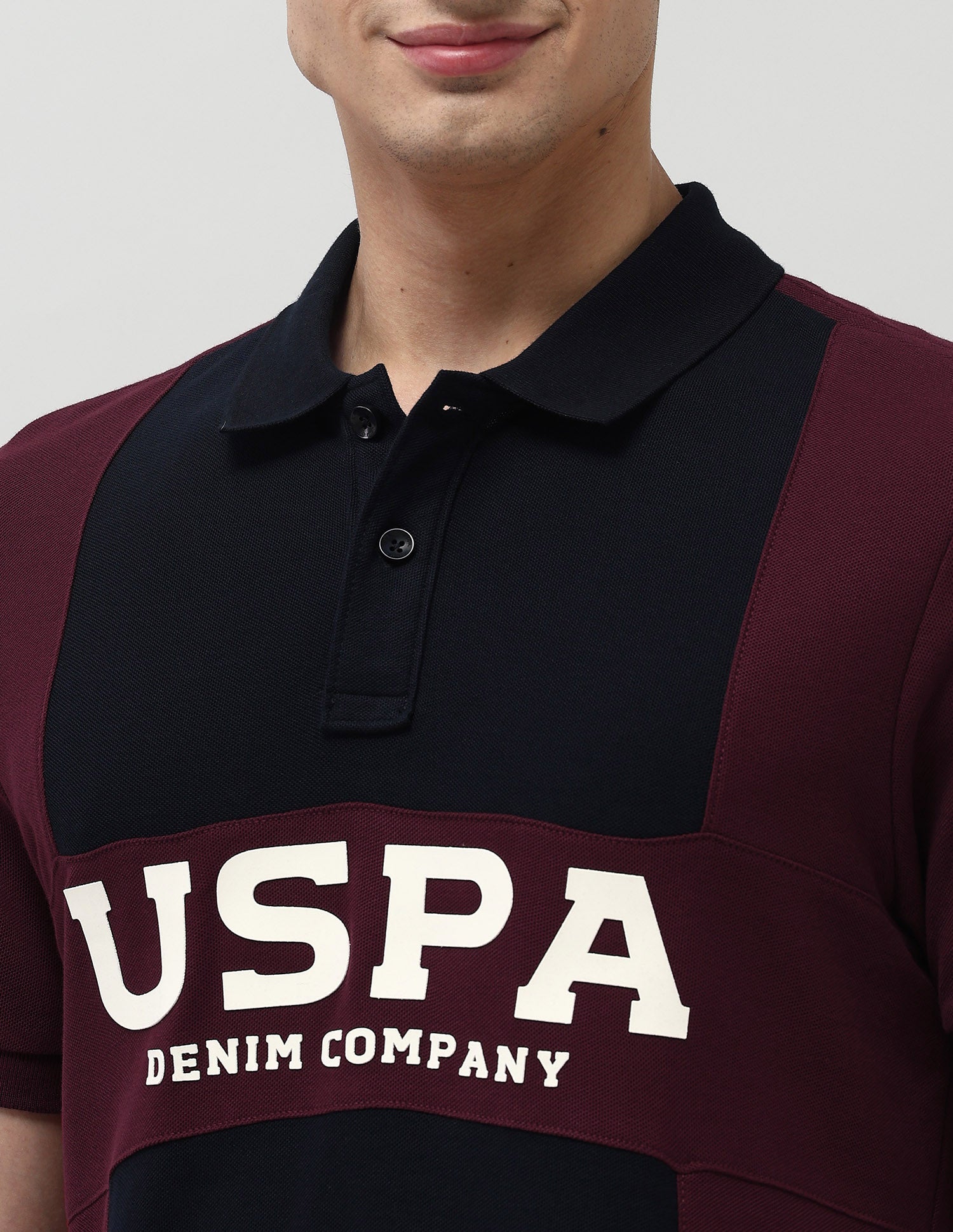 Colorblocked Regular Fit Polo Shirt Maroon - U.S. POLO ASSN. | Large