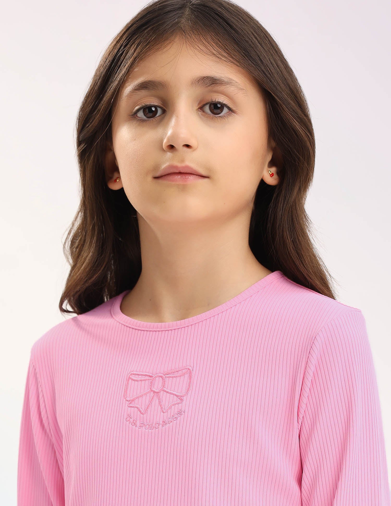 Girls Patterned Knit Regular Fit T-Shirt Pink - U.S. POLO ASSN. | Large