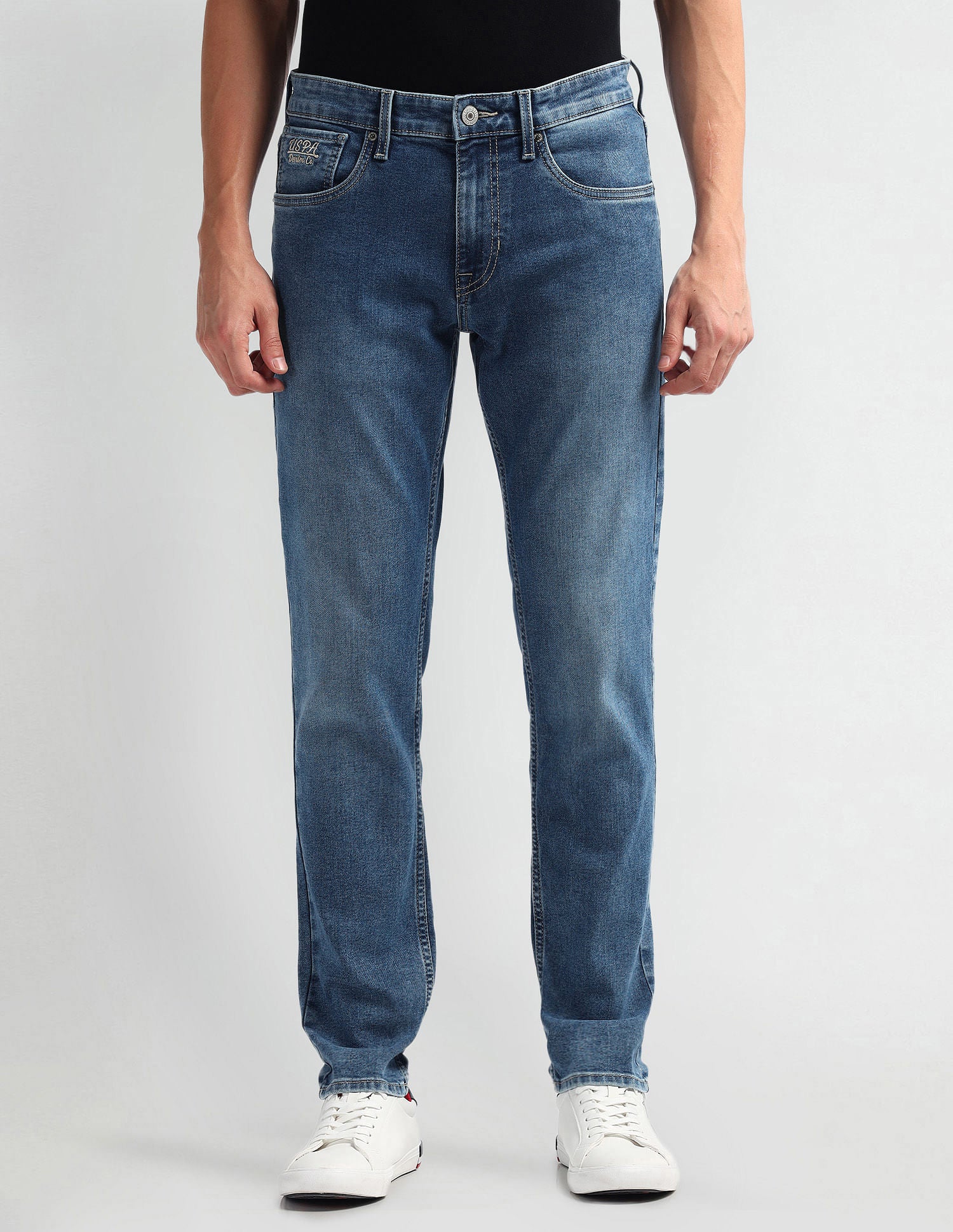 Brandon Slim Tapered Fit Light Wash Jeans Light Blue - U.S. Polo Assn. India | Large