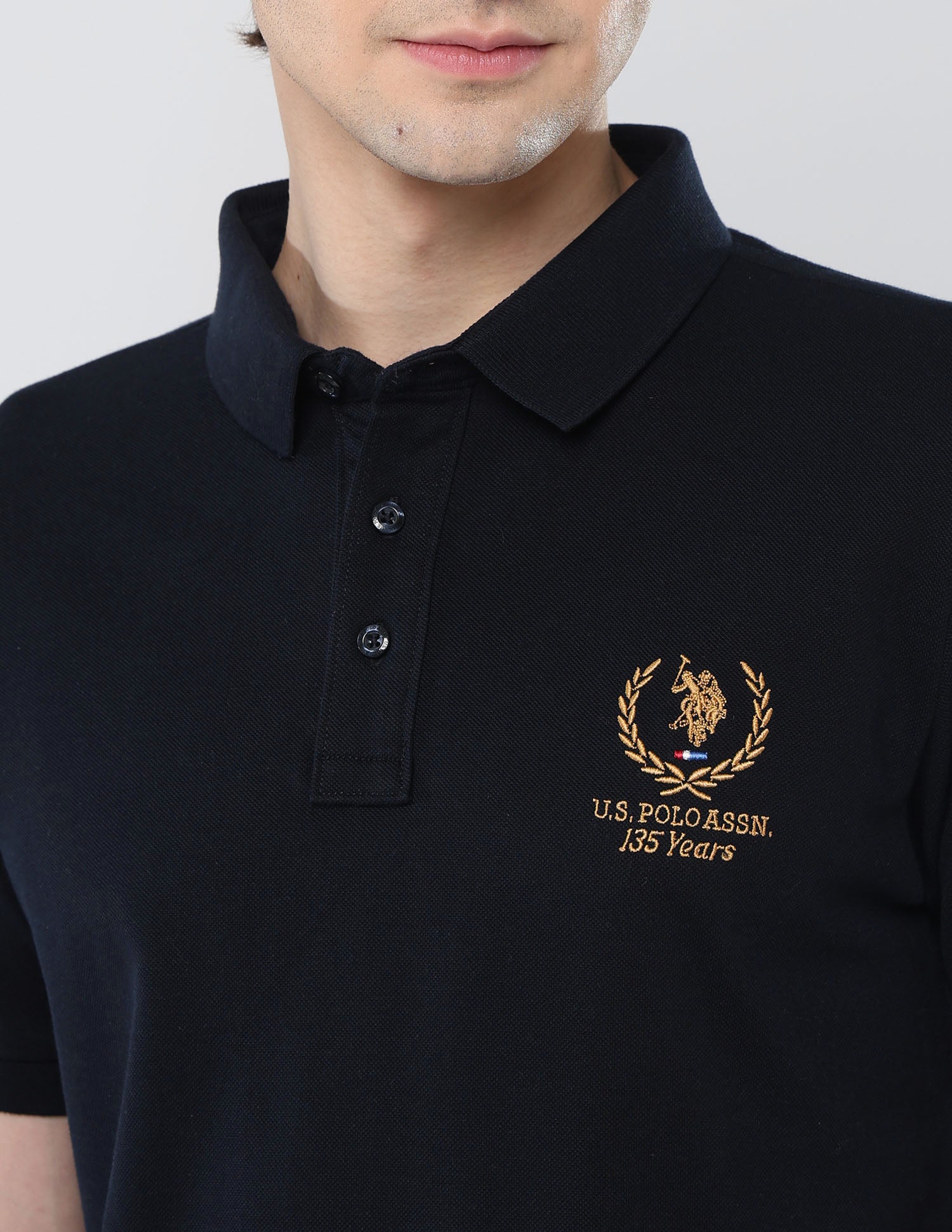Brand Embroidered 135 Anniversary Polo Shirt Navy - U.S. Polo Assn. India | Large