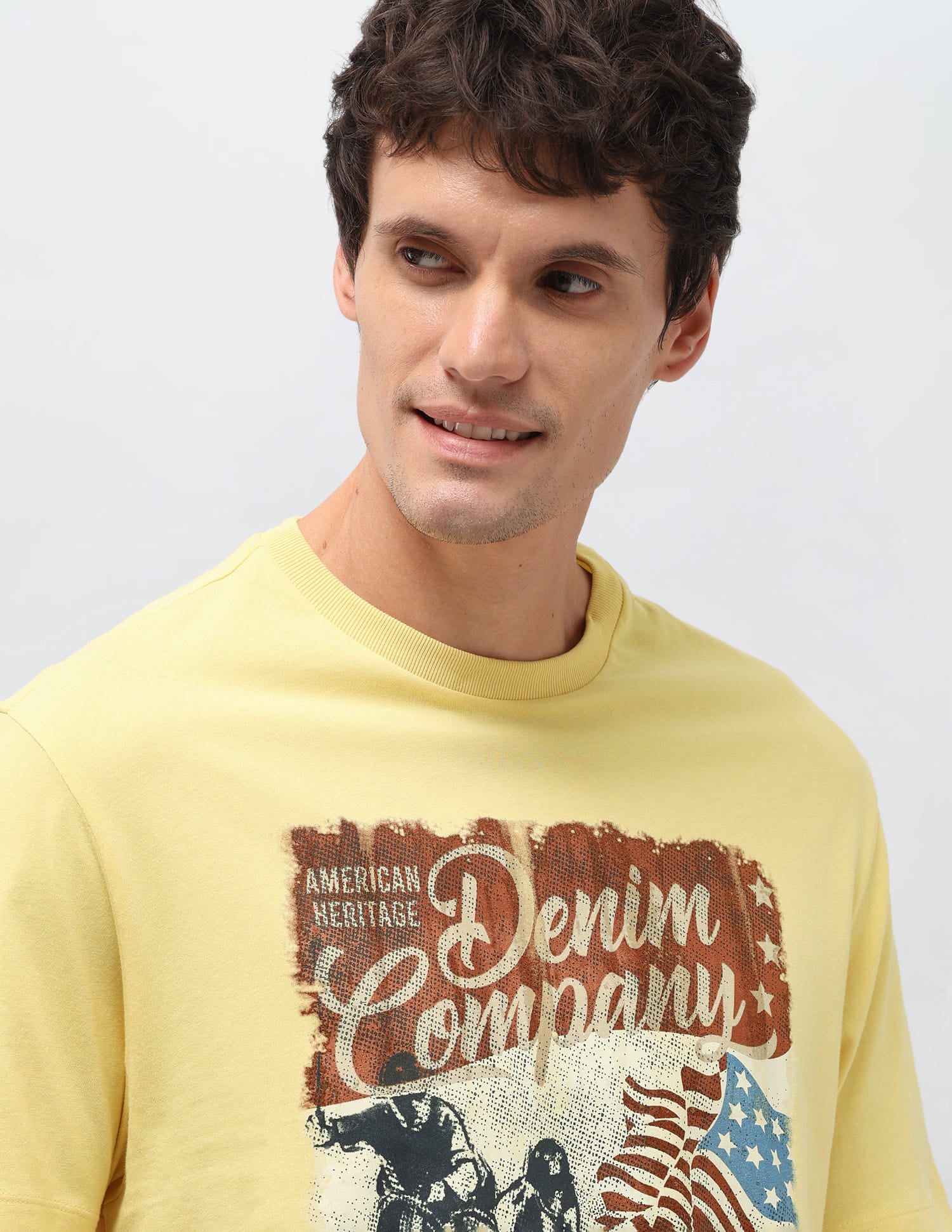 Printed Regular Fit T-Shirt Yellow - U.S. Polo Assn. India | Large