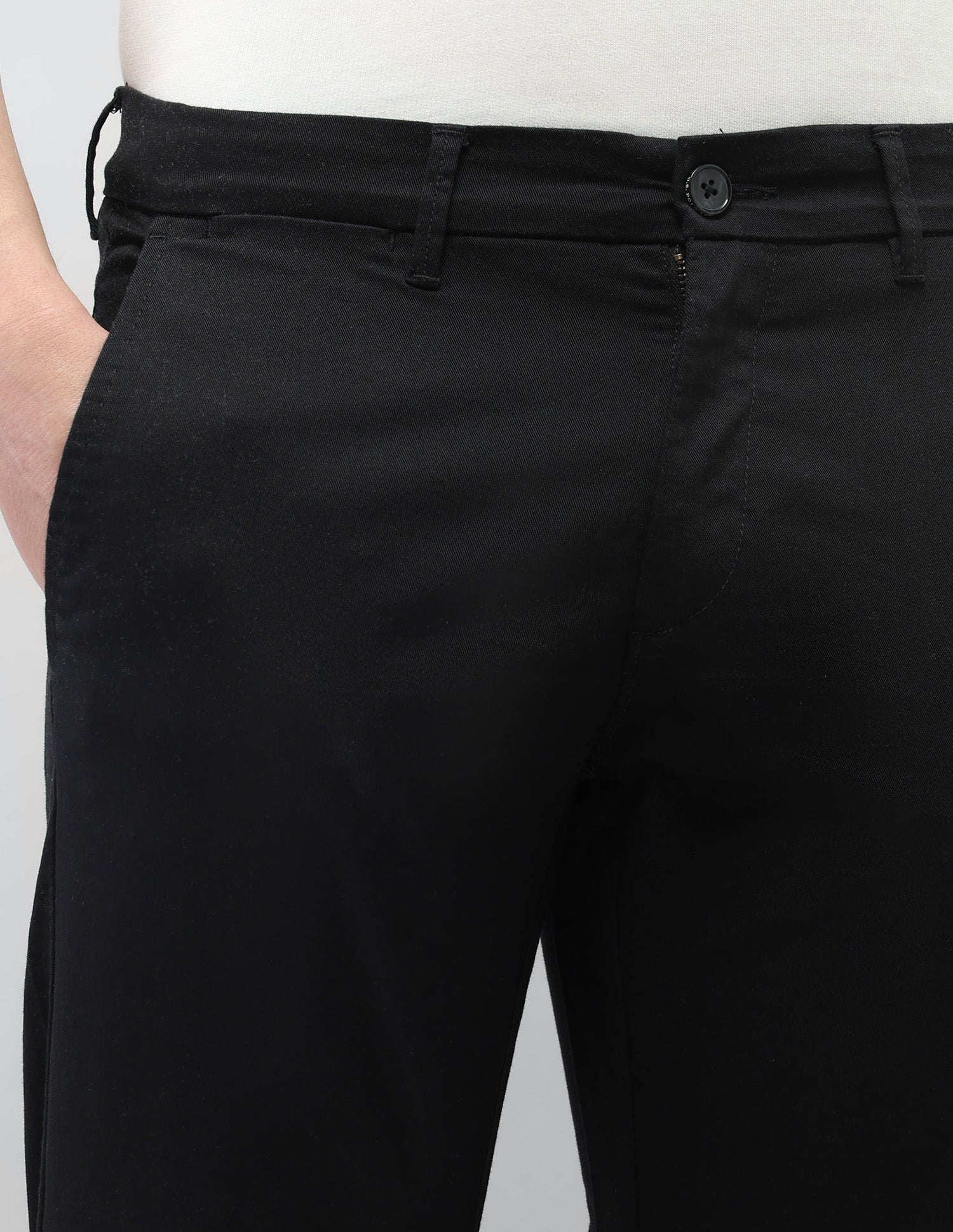 Austin Slim Fit Satin Trousers Black - U.S. Polo Assn. India | Large