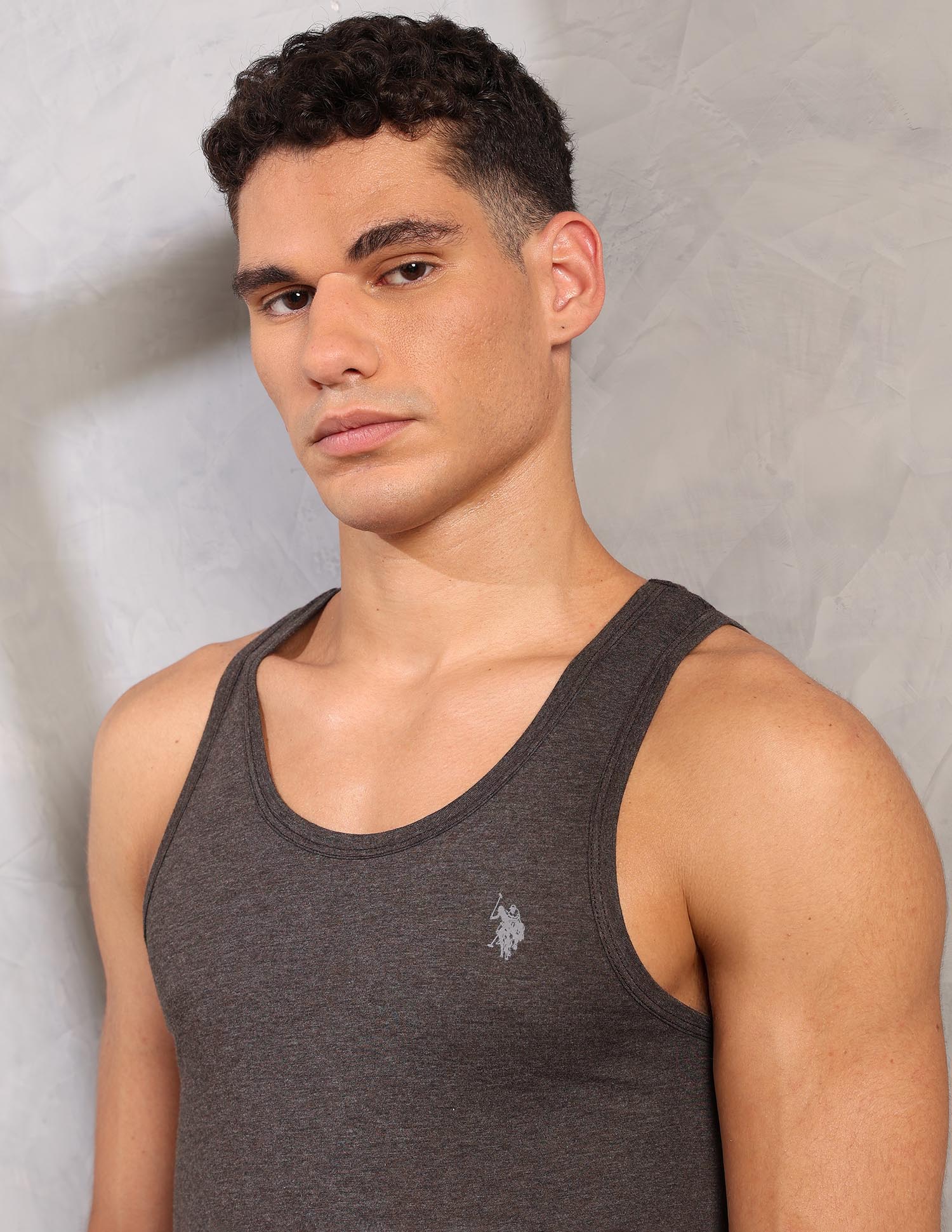 Heathered Comfort Fit PV004 Vest - Pack Of 1 Dark Brown Melange - U.S. POLO ASSN. | Large