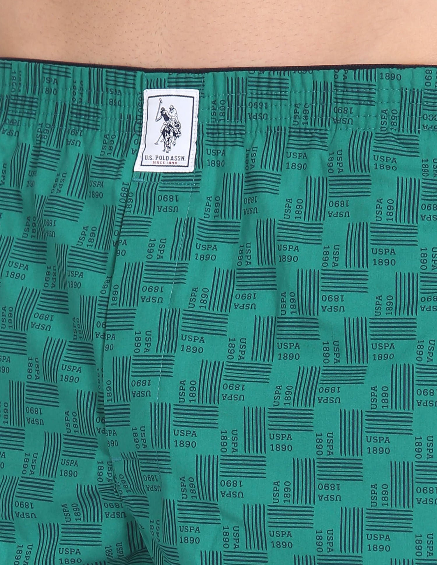 Pure Cotton Printed I600 Boxers - Pack Of 1 Green - U.S. POLO ASSN. | Large