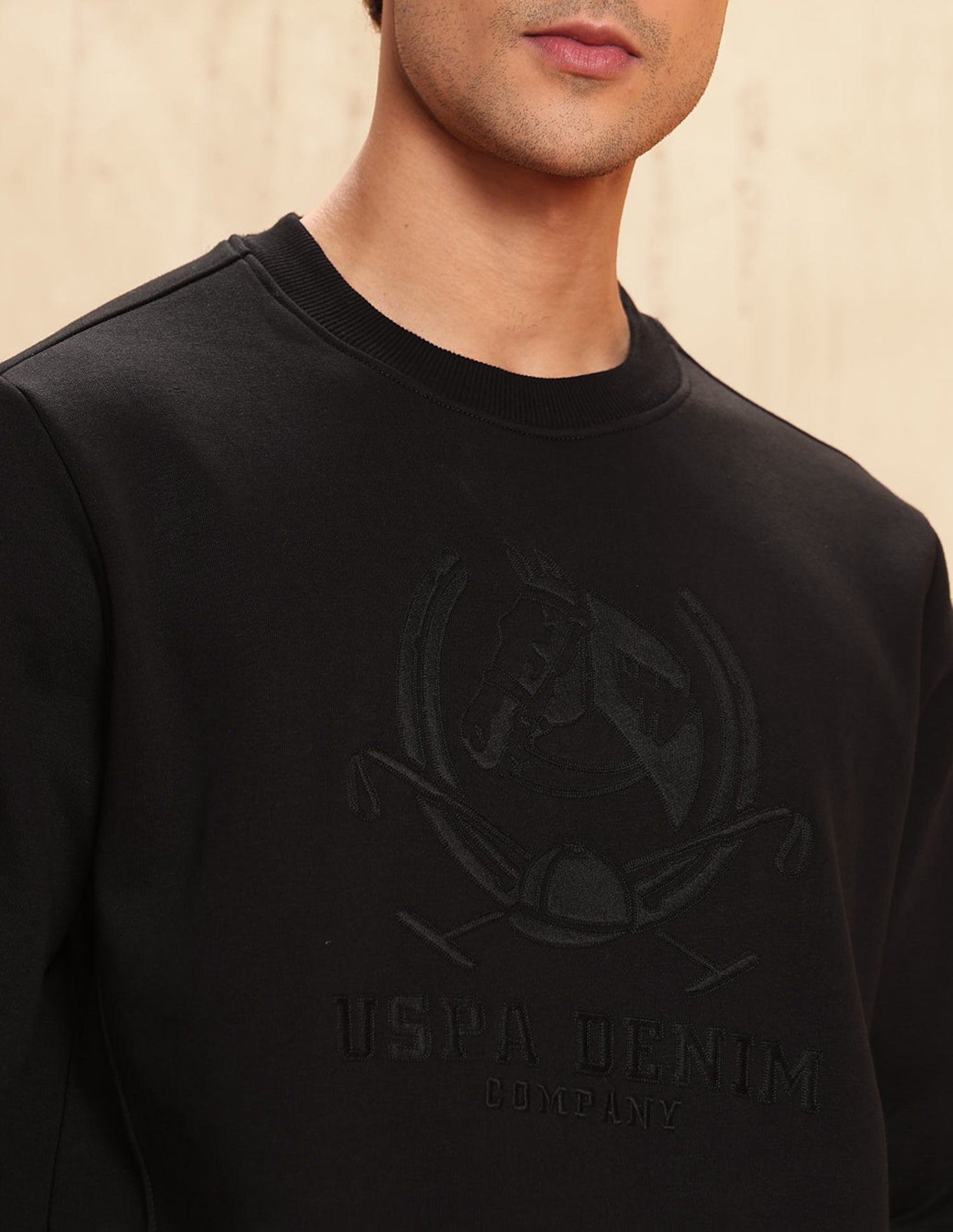 Brand Embroidered Legend Of Horseshoe Sweatshirt Black - U.S. POLO ASSN. | Large