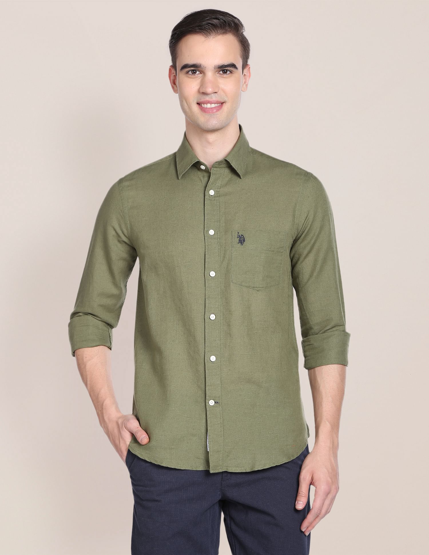 Cotton Linen Solid Shirt