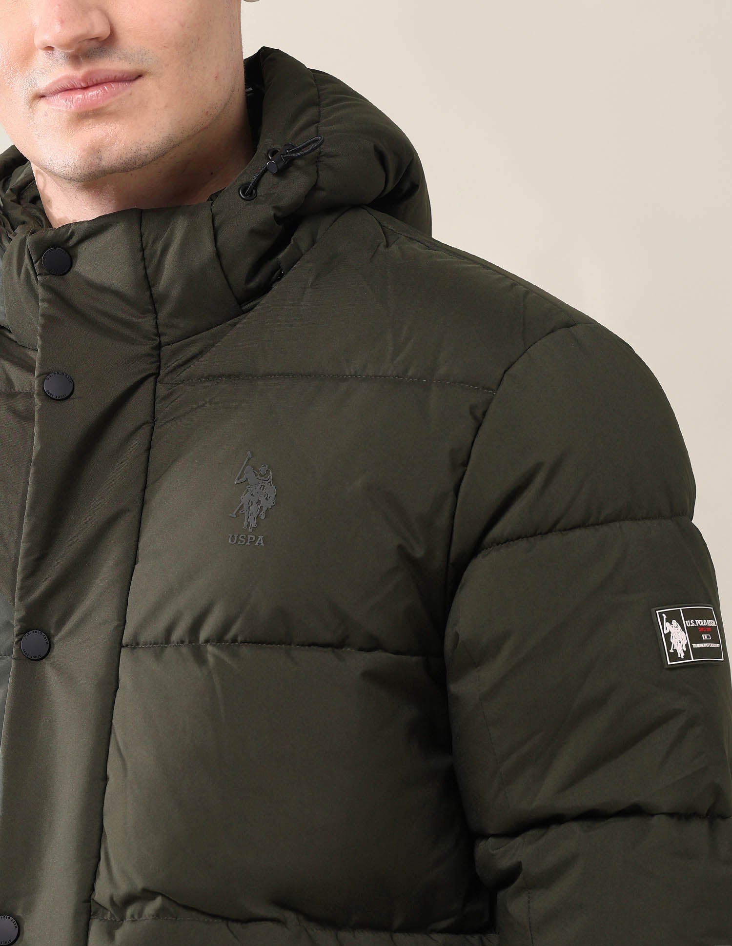 Hooded Regular Fit Puffer Jacket Dark Olive - U.S. POLO ASSN. | Large