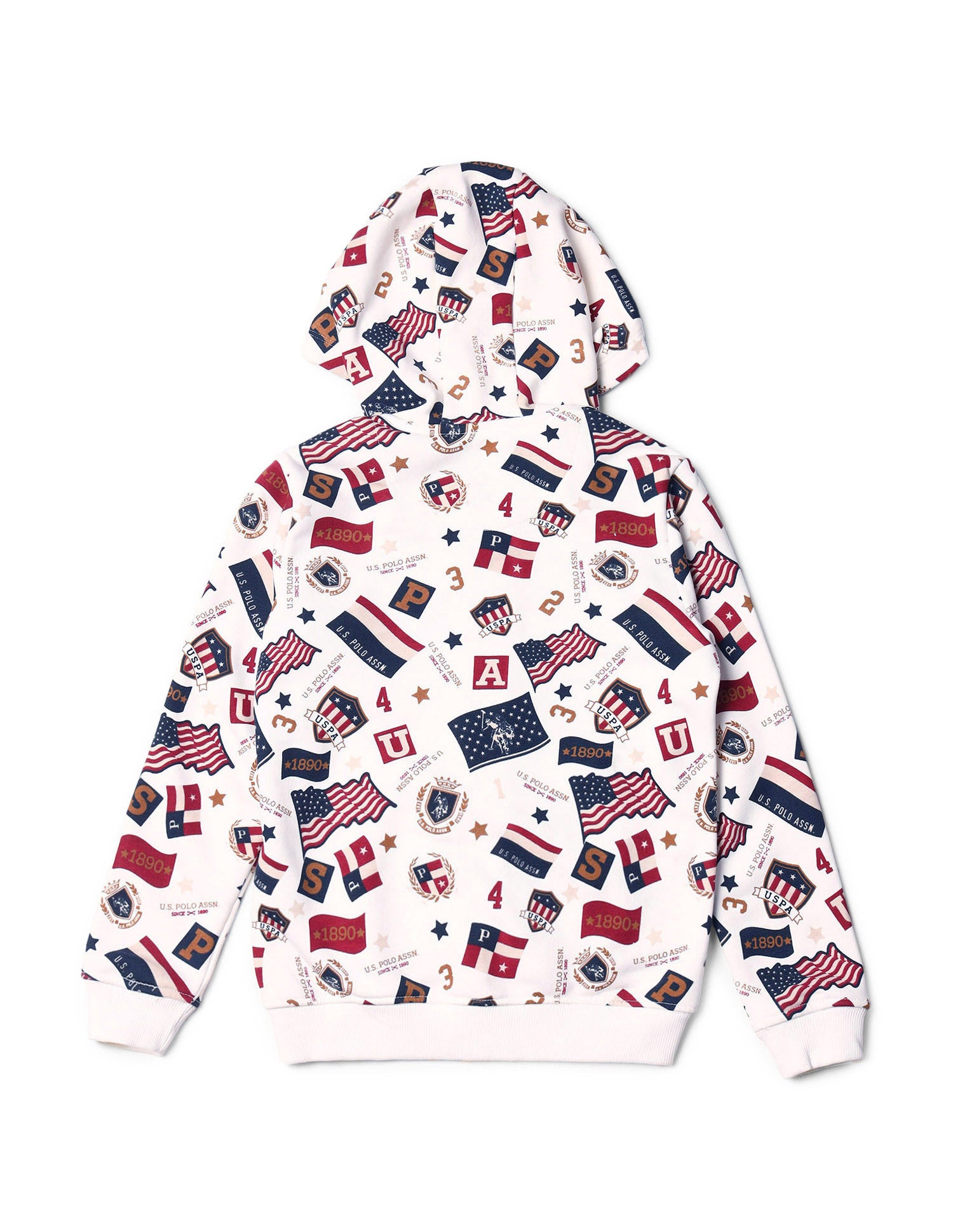 Boys Brand Printed Regular Fit Sweatshirt White - U.S. POLO ASSN. | Large