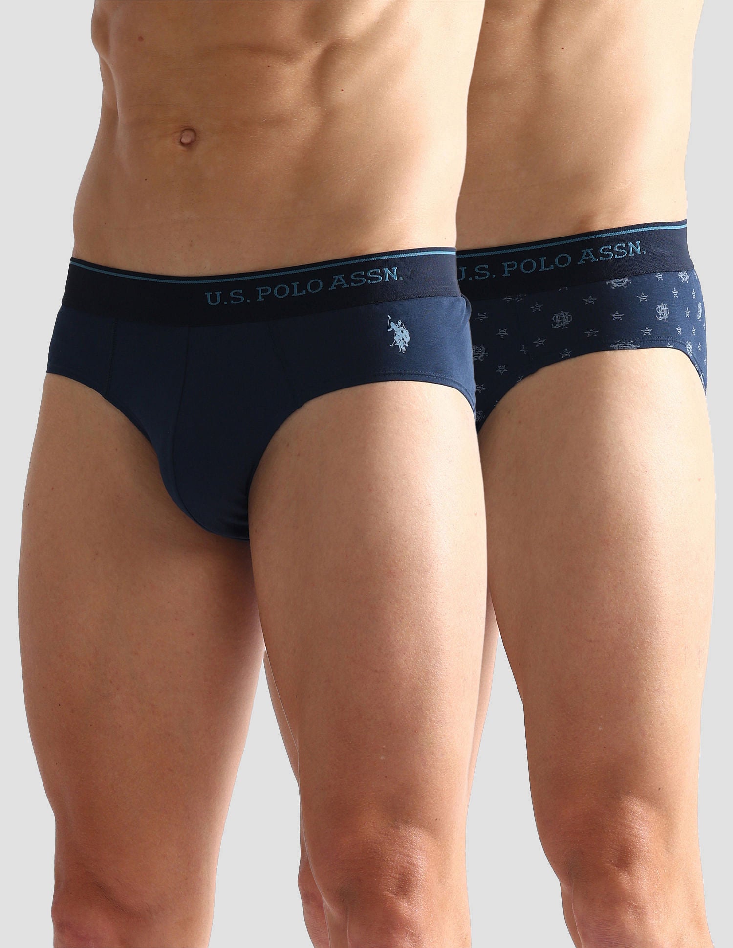 Pure Cotton Antibacterial OEB08 Briefs - Pack Of 2 Navy - U.S. POLO ASSN. | Large