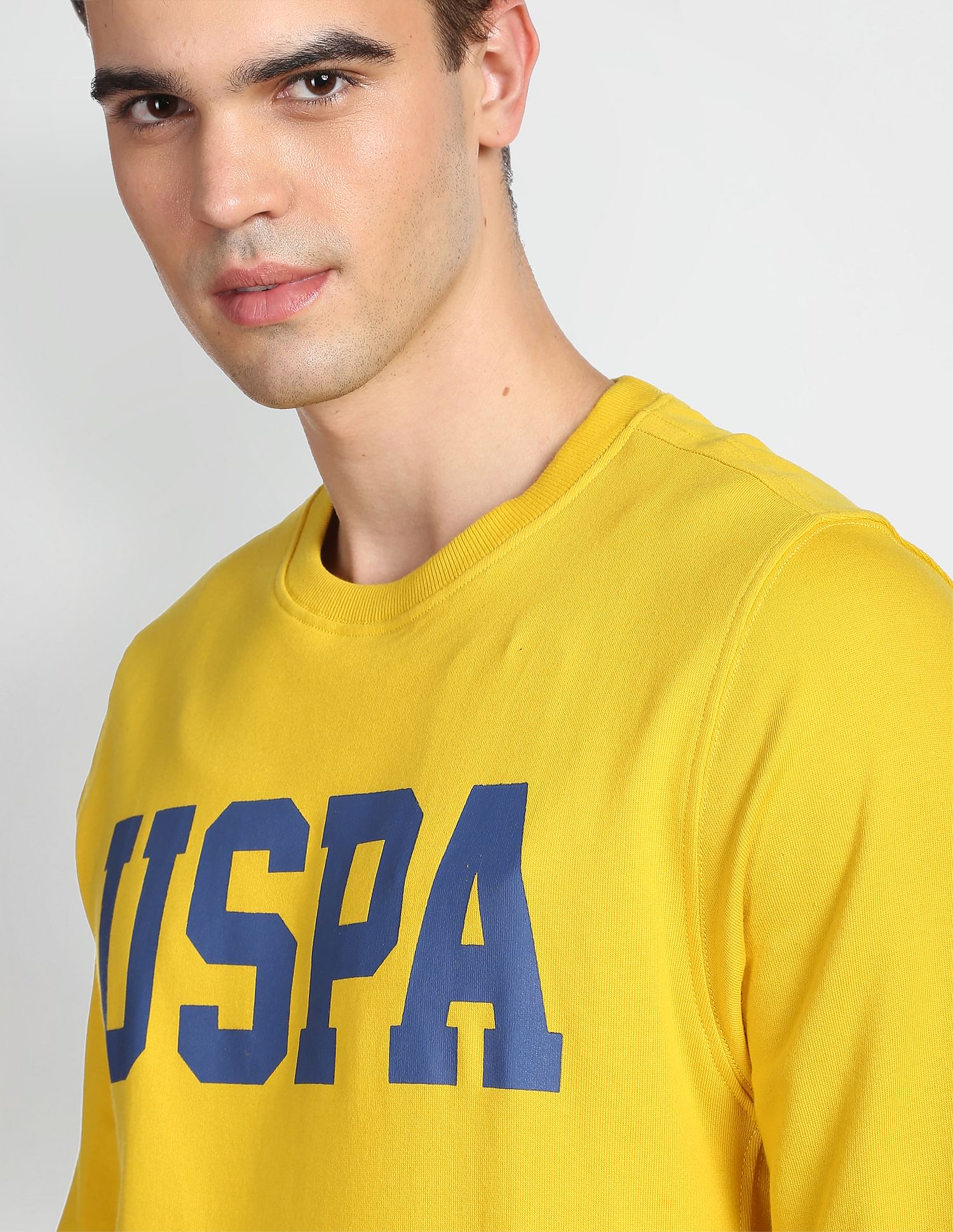 Collegiate Terry Sweatshirt Yellow - U.S. POLO ASSN. | Large