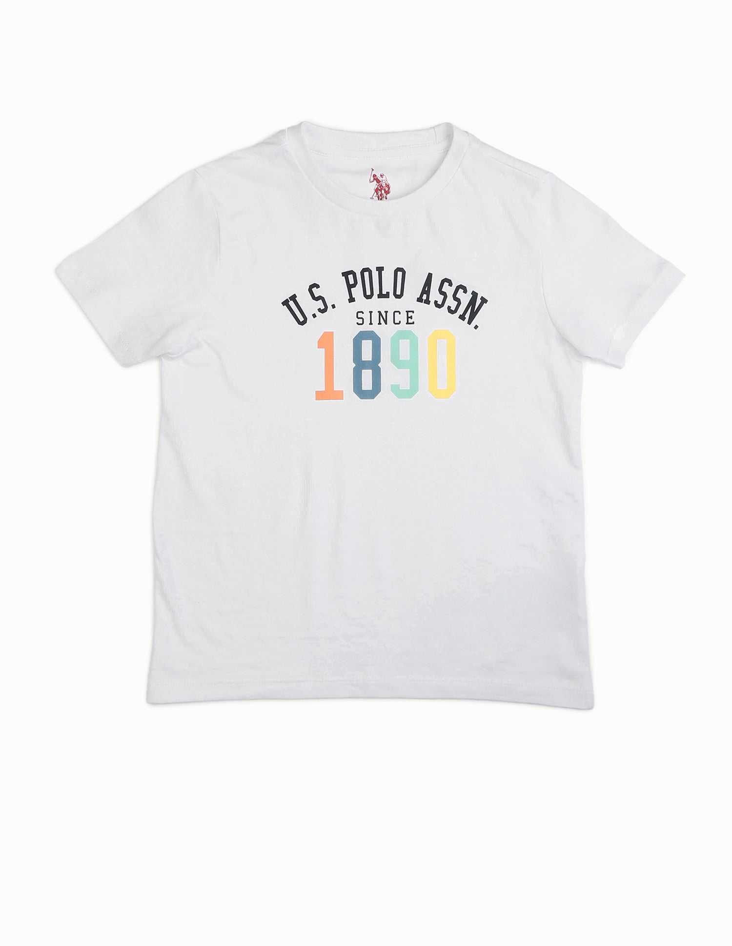 Boys Pure Cotton Brand Printed T Shirt White - U.S. POLO ASSN. | Large