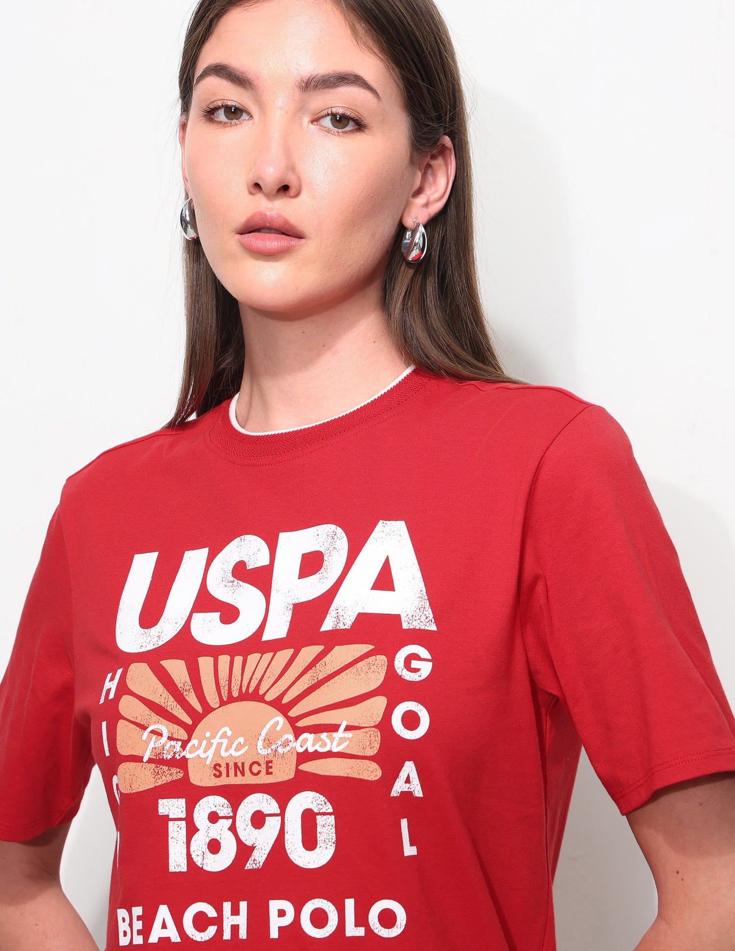 Regular Fit Brand Printed T-Shirt Red - U.S. Polo Assn. India | Large