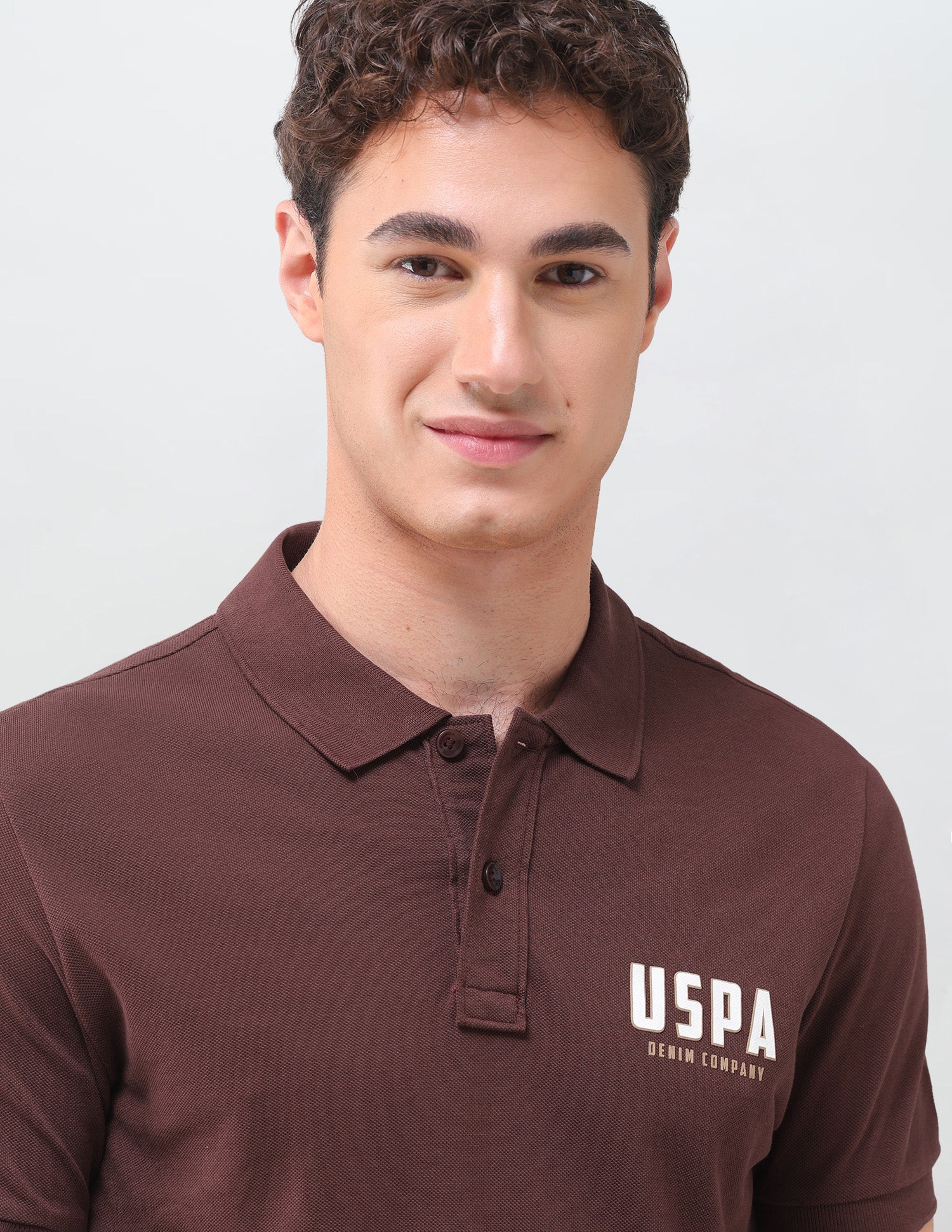 Brand Printed Slim Fit Polo Shirt Brown - U.S. Polo Assn. India | Large