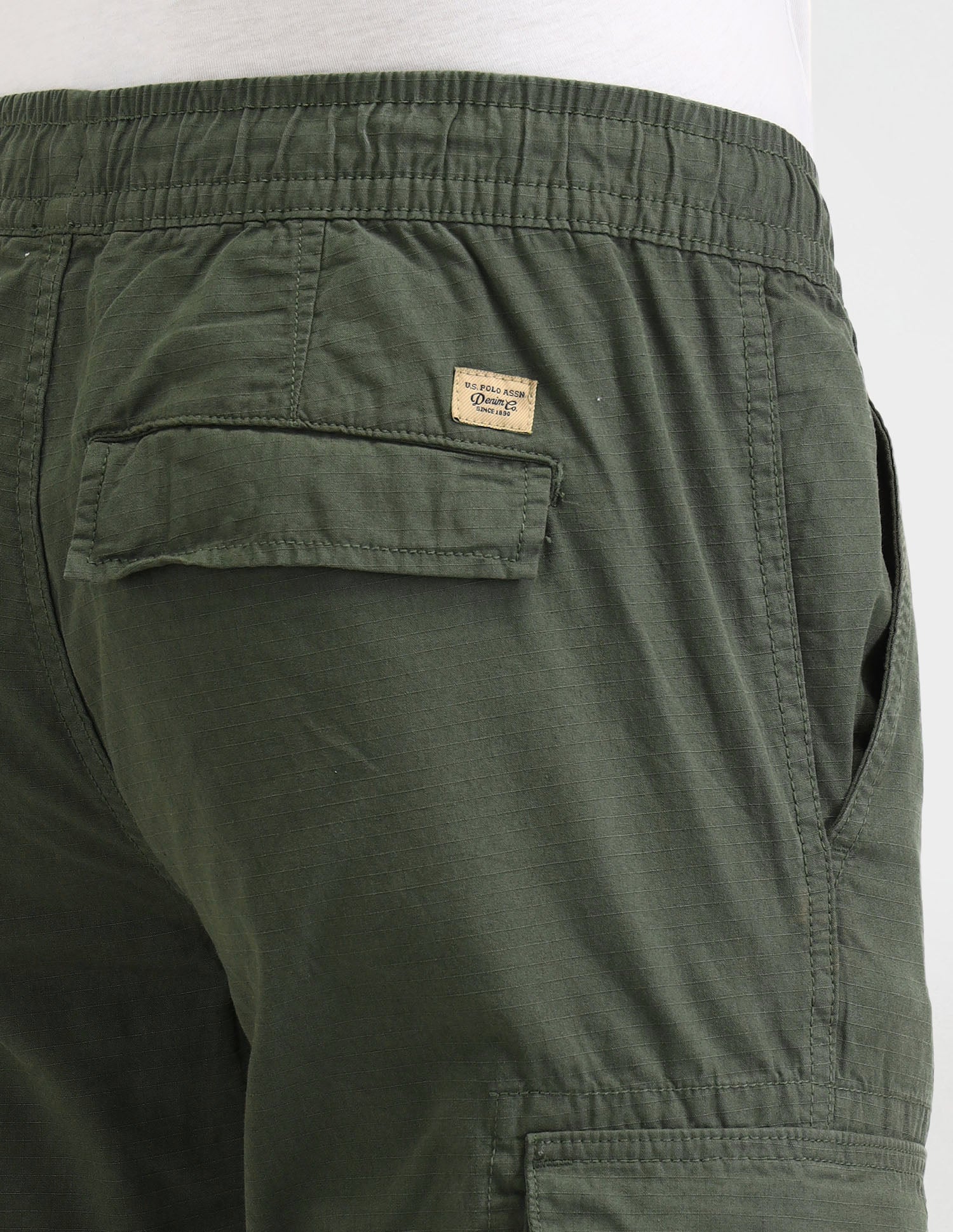 Straight Fit Textured Trousers Military Green - U.S. POLO ASSN. | Large