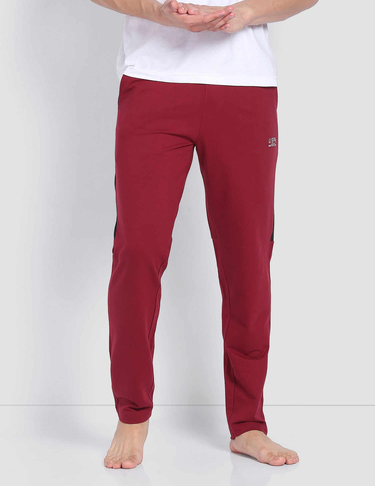 Solid Cotton OR001 Track Pants - Pack Of 1 Maroon - U.S. POLO ASSN. | Large