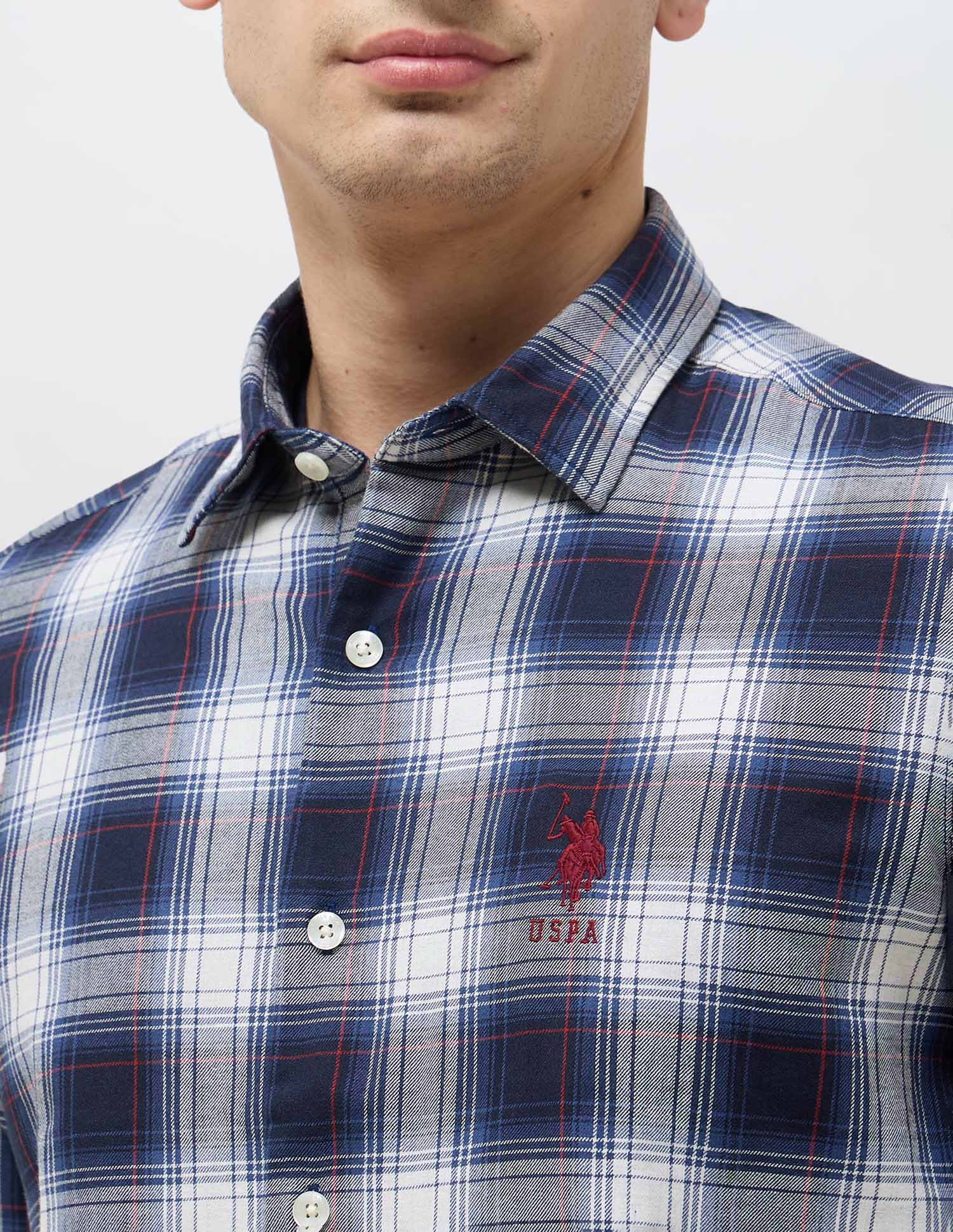 Tartan Checked Regular Fit Shirt Navy - U.S. POLO ASSN. | Large