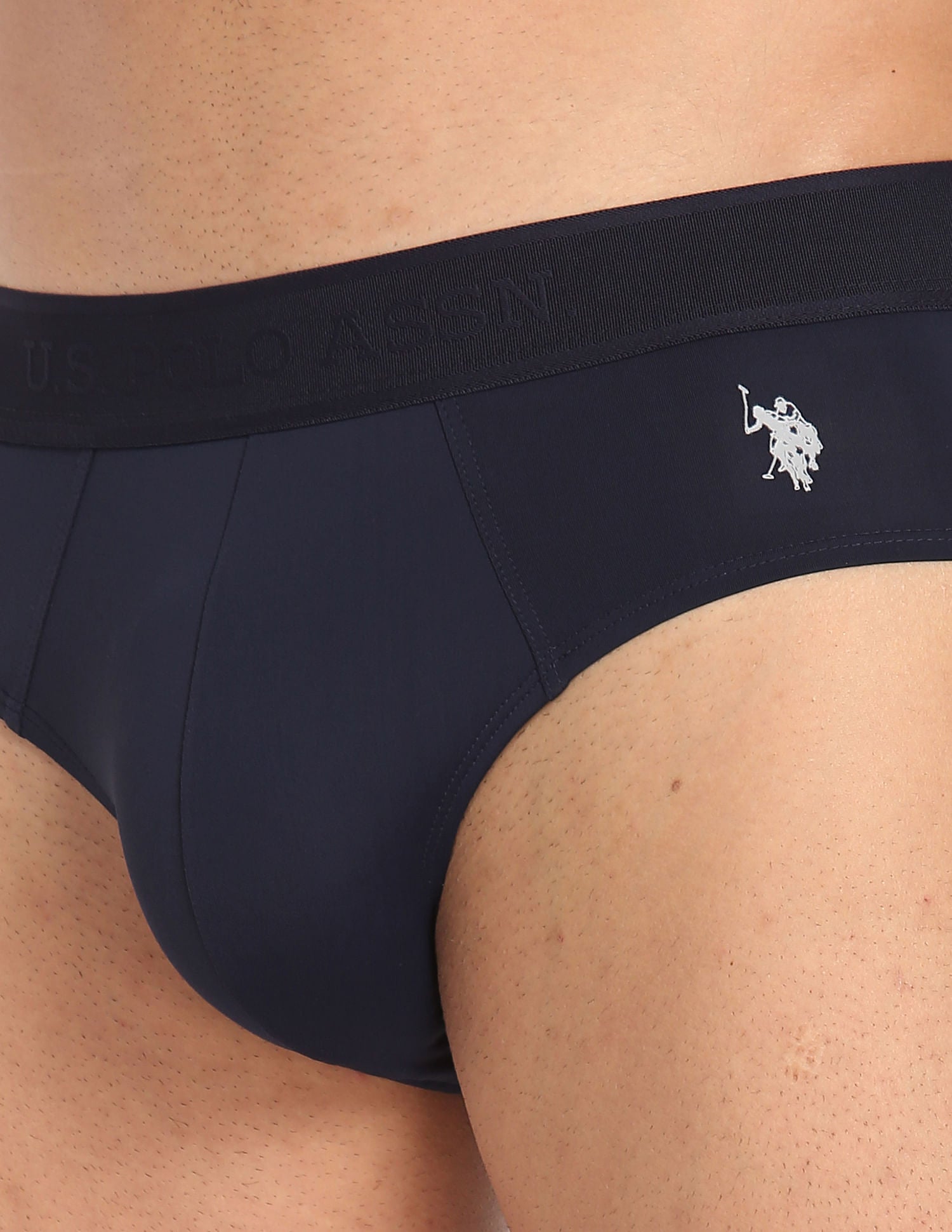 Nylon Stretch Moisture Wicking AB001 Active Briefs - Pack Of 1 Navy - U.S. POLO ASSN. | Large