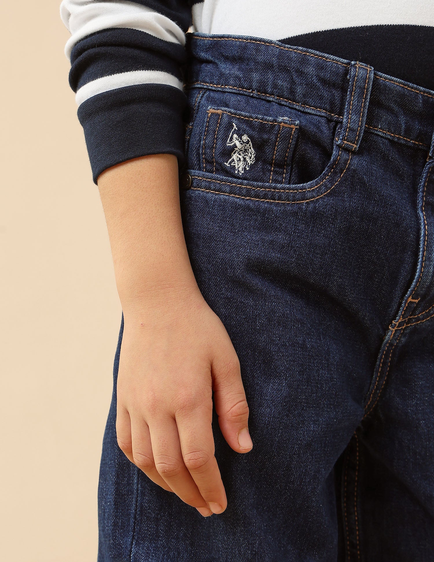 Boys Relaxed Fit Mid Rise Jeans Blue - U.S. POLO ASSN. | Large