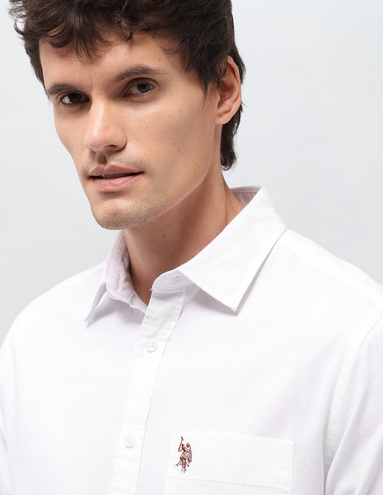 Solid Tailored Fit Shirt White - U.S. Polo Assn. India | Large