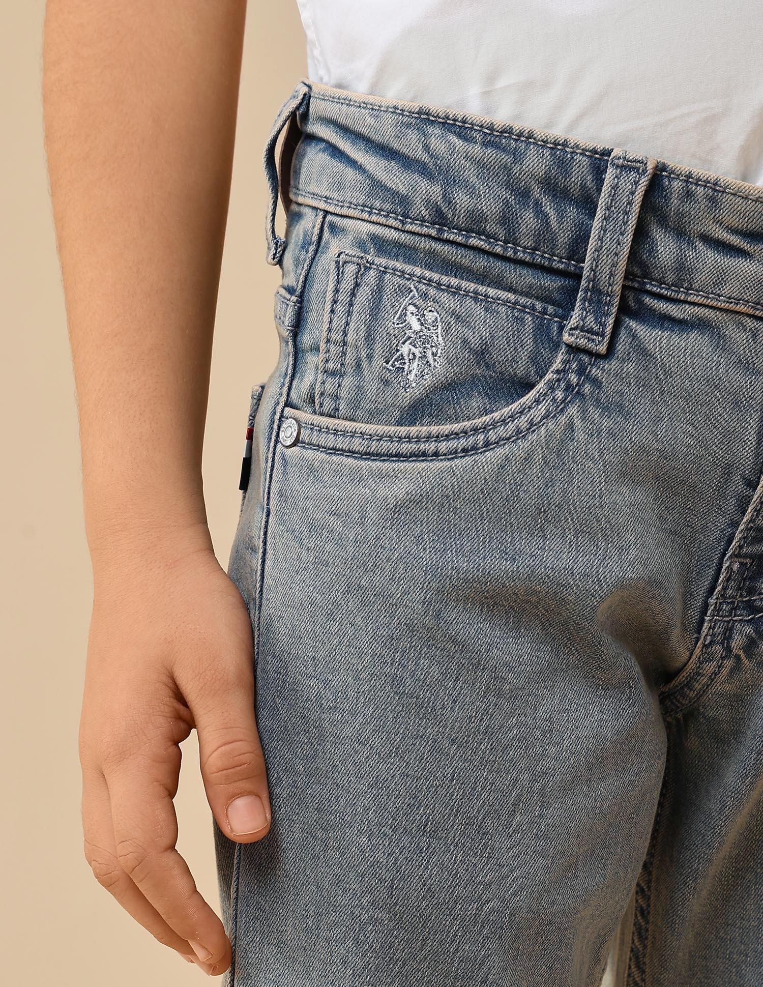 Boys Relaxed Fit Mid Rise Jeans Blue - U.S. POLO ASSN. | Large