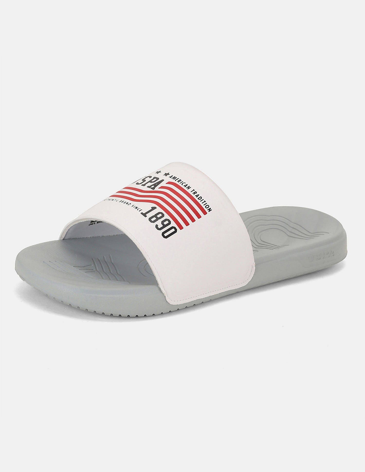 Men Eva Axer Slippers Light Grey - U.S. Polo Assn. India | Large