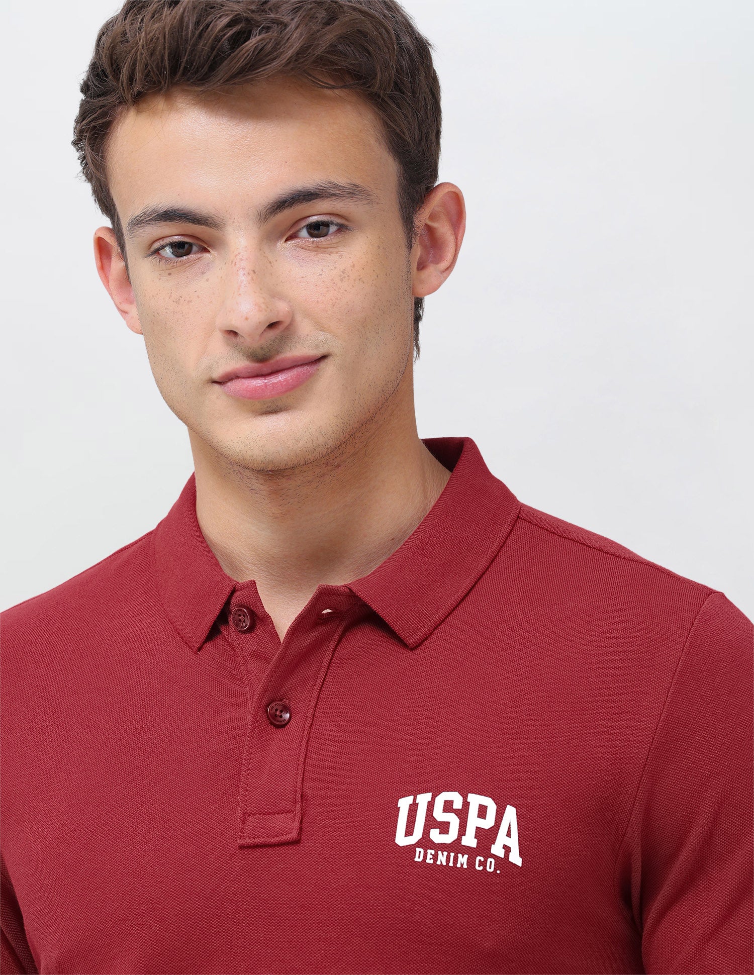 Solid Slim Fit Polo Shirt Red - U.S. Polo Assn. India | Large