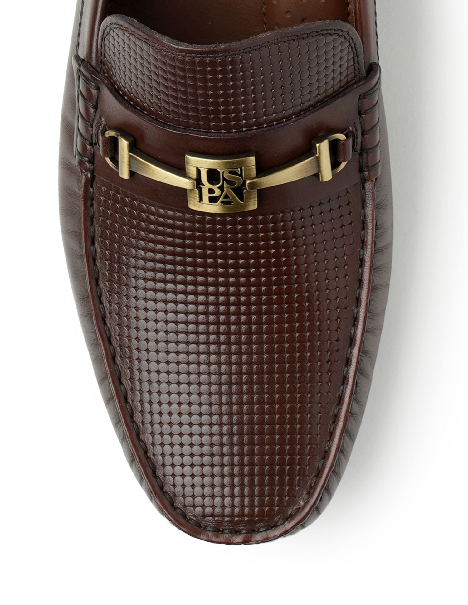 Men Metallic Logo Alizah Loafers Brown - U.S. Polo Assn. India | Large