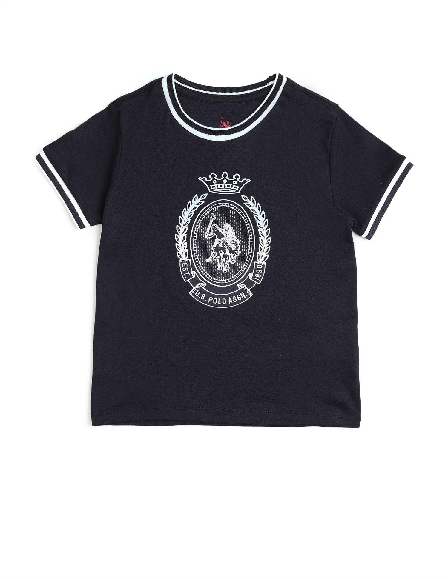 Boys Brand Embroidered Pure Cotton T Shirt Navy - U.S. POLO ASSN. | Large