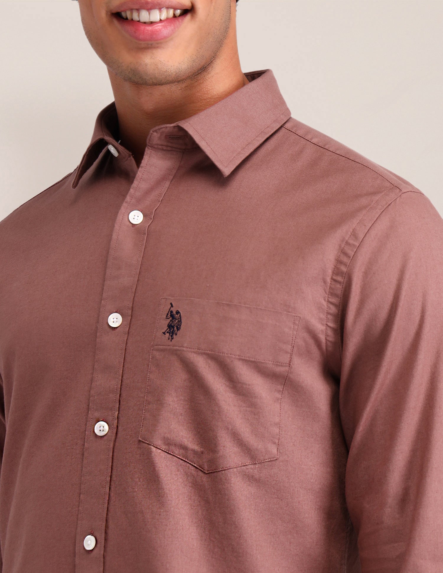 Solid Tailored Fit Shirt Pink - U.S. POLO ASSN. | Large