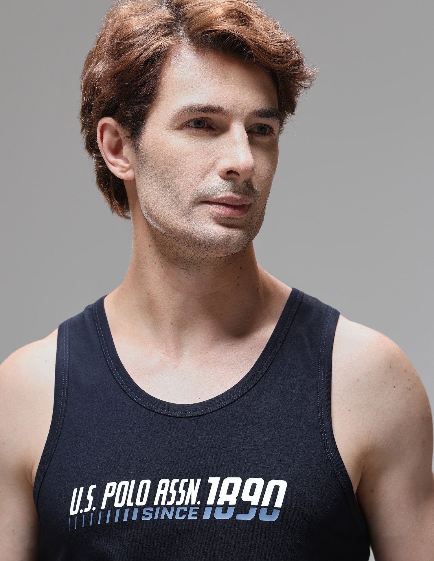 Graphic Printed Antimicrobial OEV09 Vest Navy - U.S. Polo Assn. India | Large