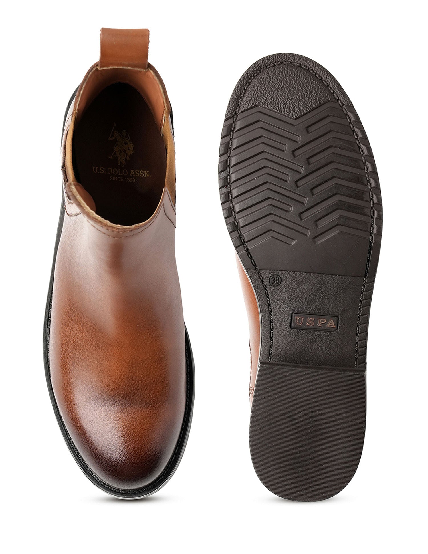 Women Antonella  Leather Chelsea Boots Tan - U.S. POLO ASSN. | Large