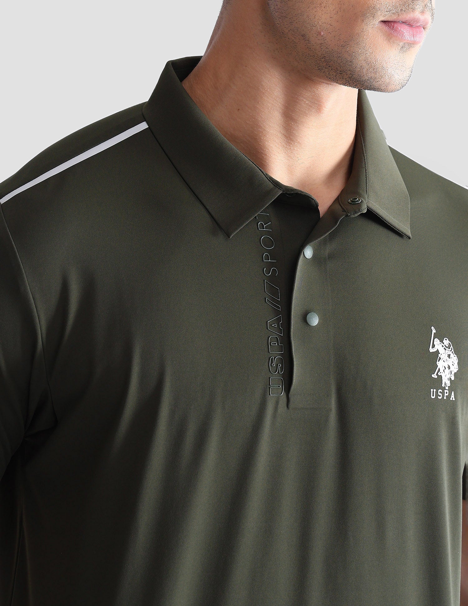 Solid Regular Fit Active Polo Shirt Dark Green - U.S. POLO ASSN. | Large
