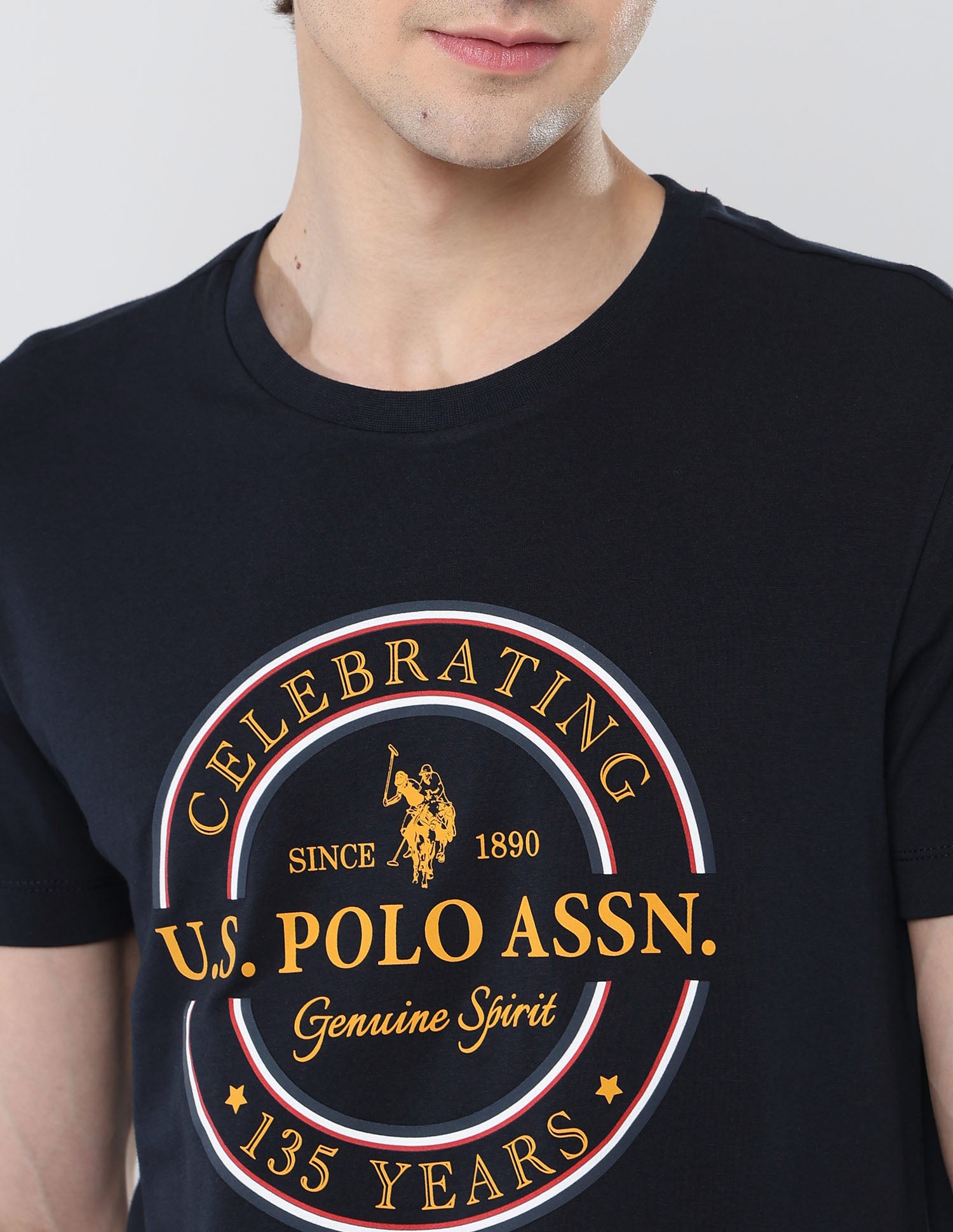 Brand Printed 135 Anniversary T-Shirt Navy - U.S. Polo Assn. India | Large