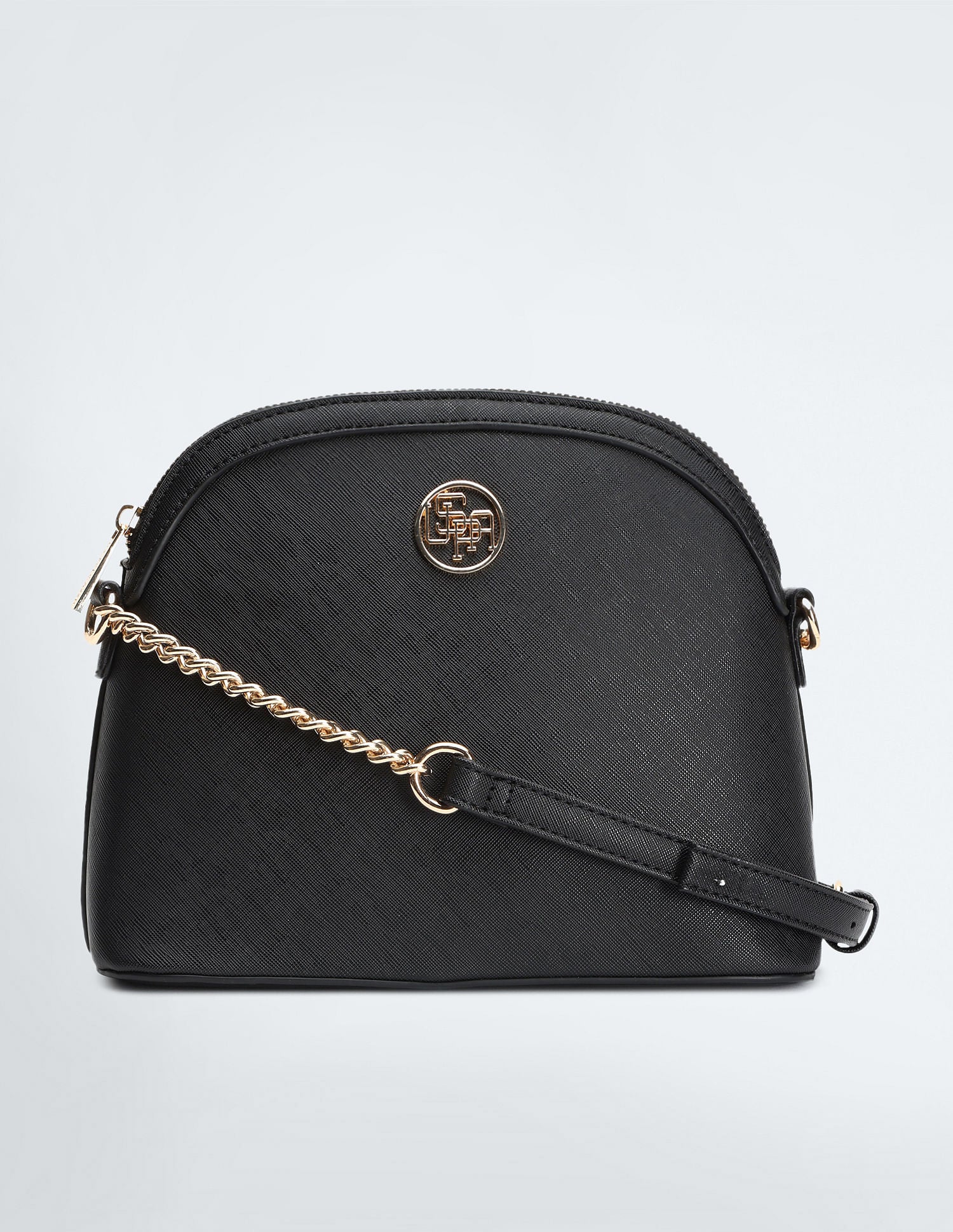 Chain Detail Dome Sling Bag Black - U.S. POLO ASSN. | Large