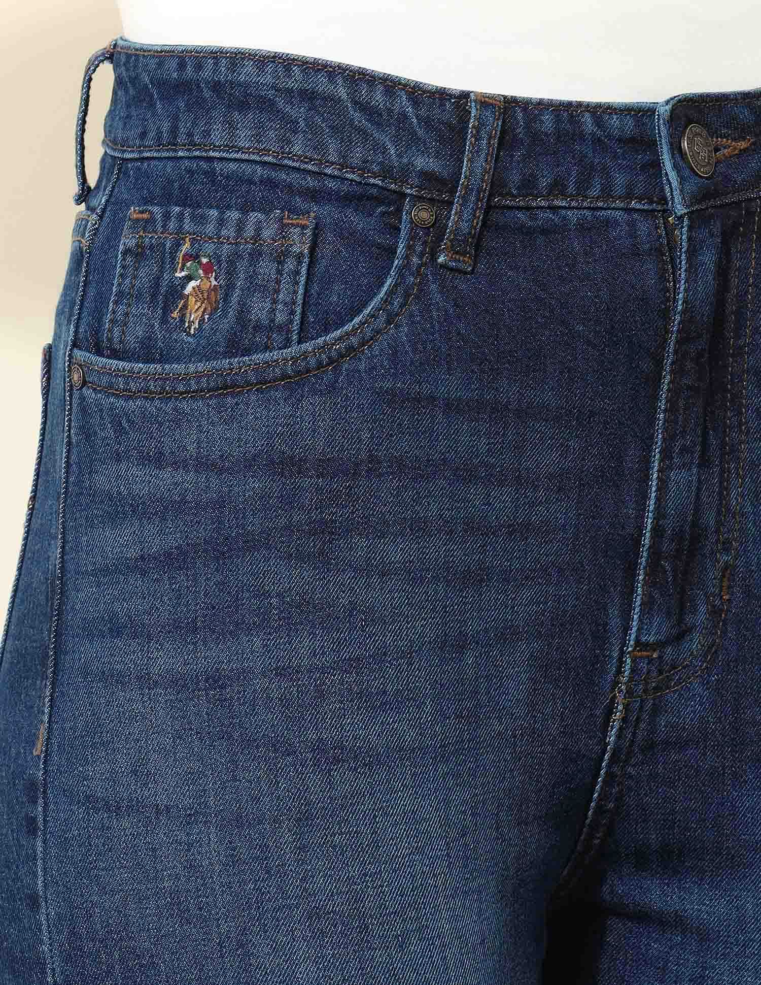 High Rise Straight Fit Jeans Blue - U.S. Polo Assn. India | Large