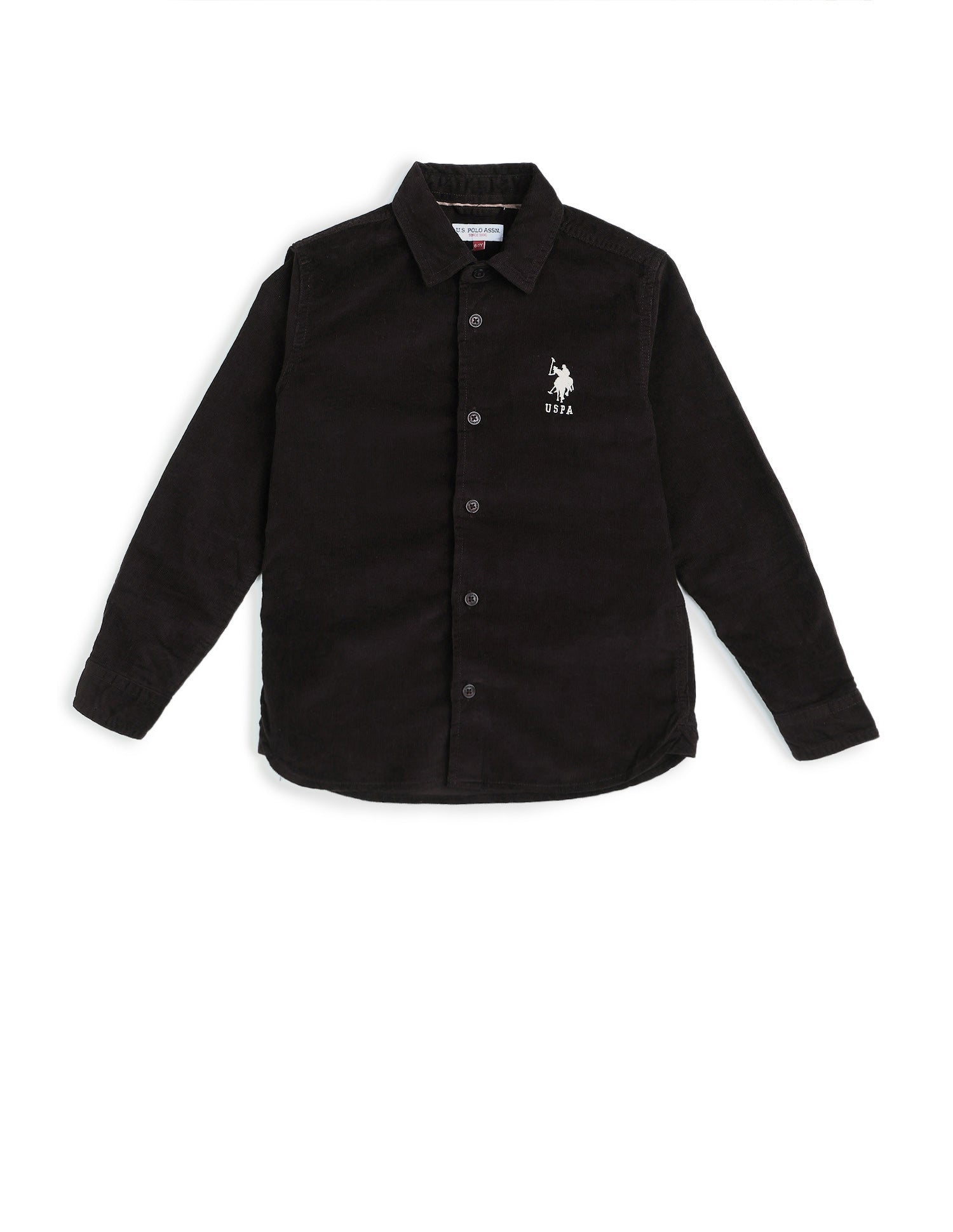 Boys Solid Corduroy Shirt Dark Brown - U.S. POLO ASSN. | Large