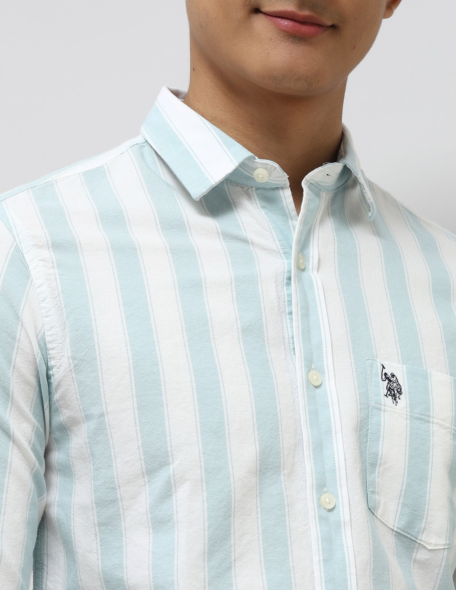 Oxford Tailored Fit Shirt Light Green - U.S. Polo Assn. India | Large