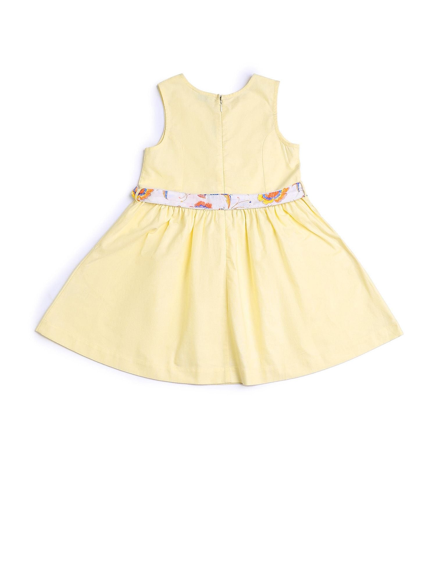 Girls Belted Fit And Flare Dress Yellow - U.S. POLO ASSN. | Large