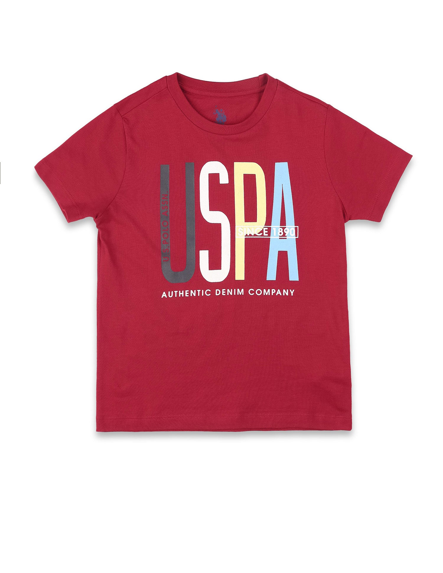 Boys Brand Printed Pure Cotton T-Shirt Red - U.S. POLO ASSN. | Large