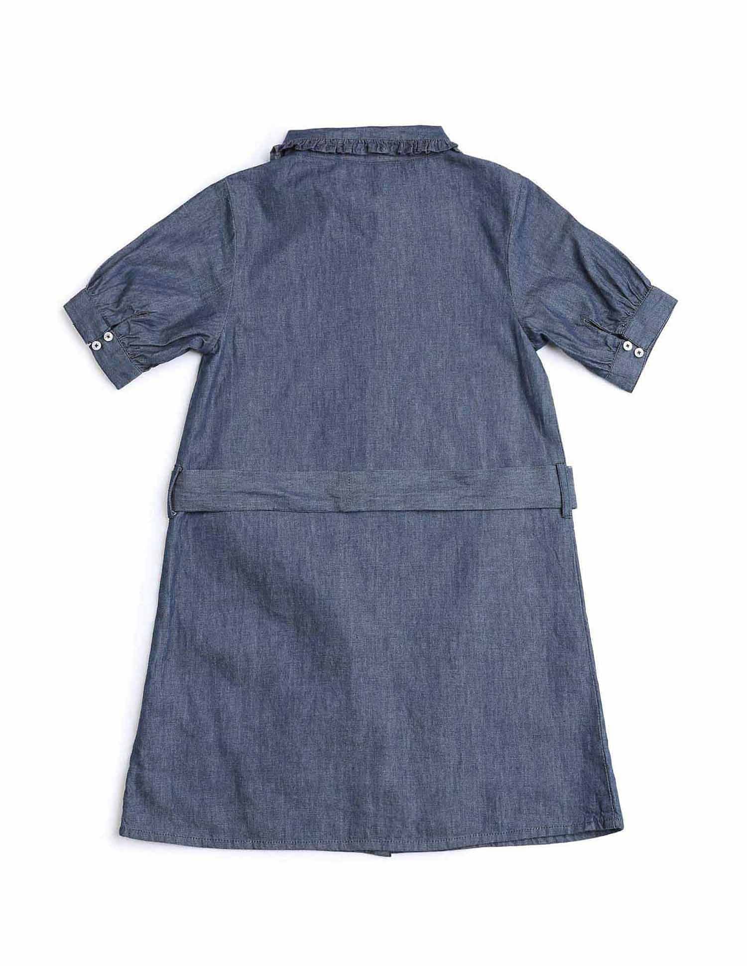 Girls Solid Denim Shirt Dress Navy - U.S. POLO ASSN. | Large