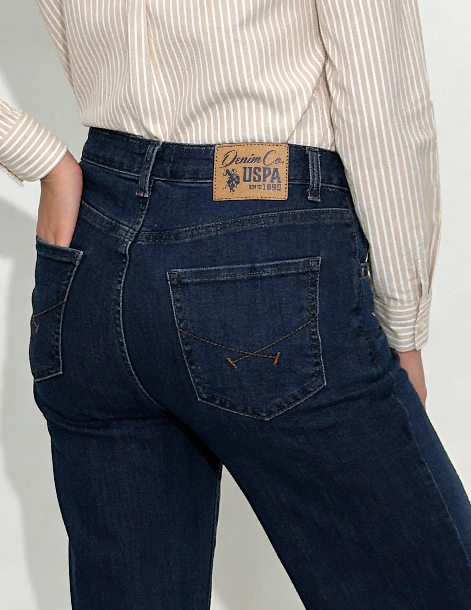 High Rise Straight Fit Jeans Blue - U.S. Polo Assn. India | Large