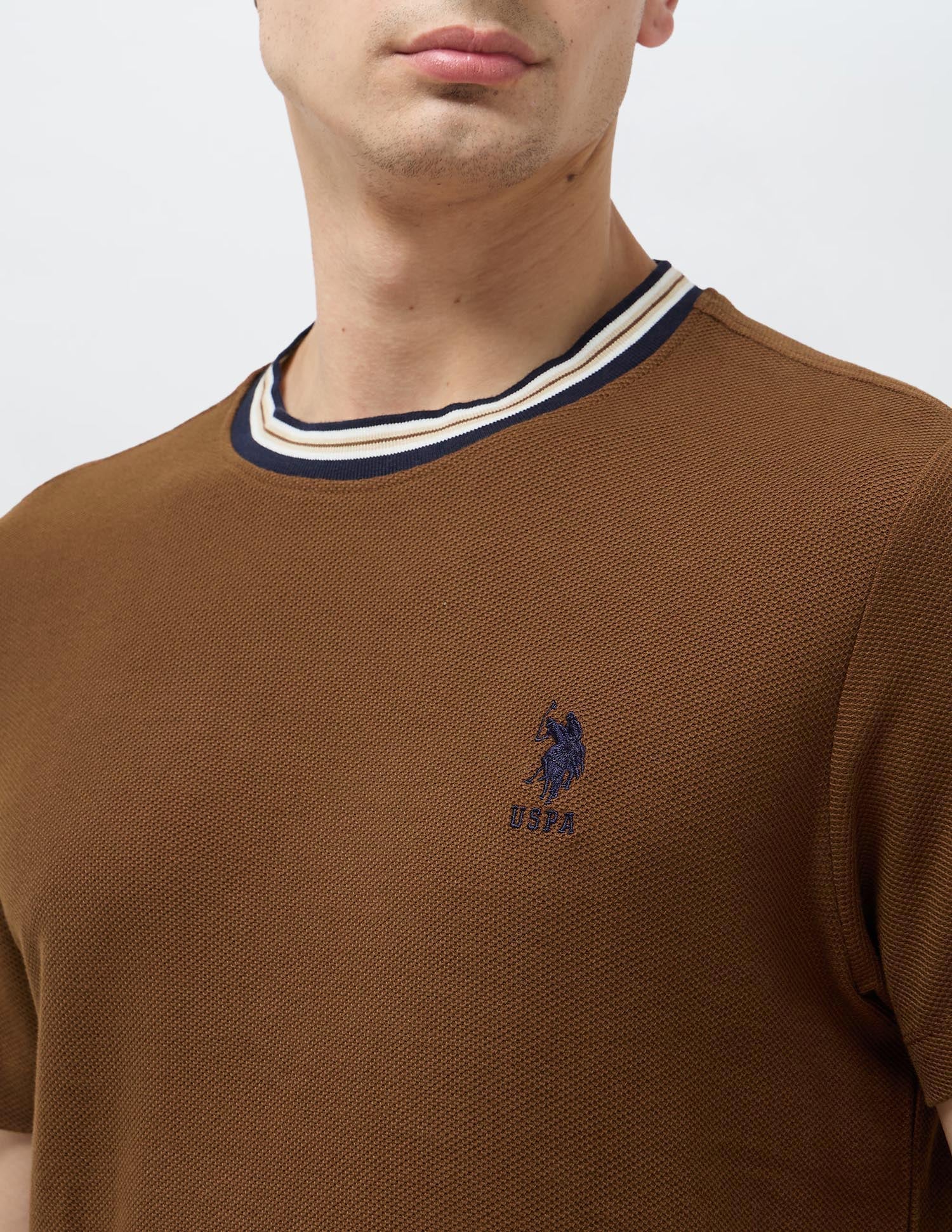 Solid Regular Fit T-Shirt Brown - U.S. POLO ASSN. | Large
