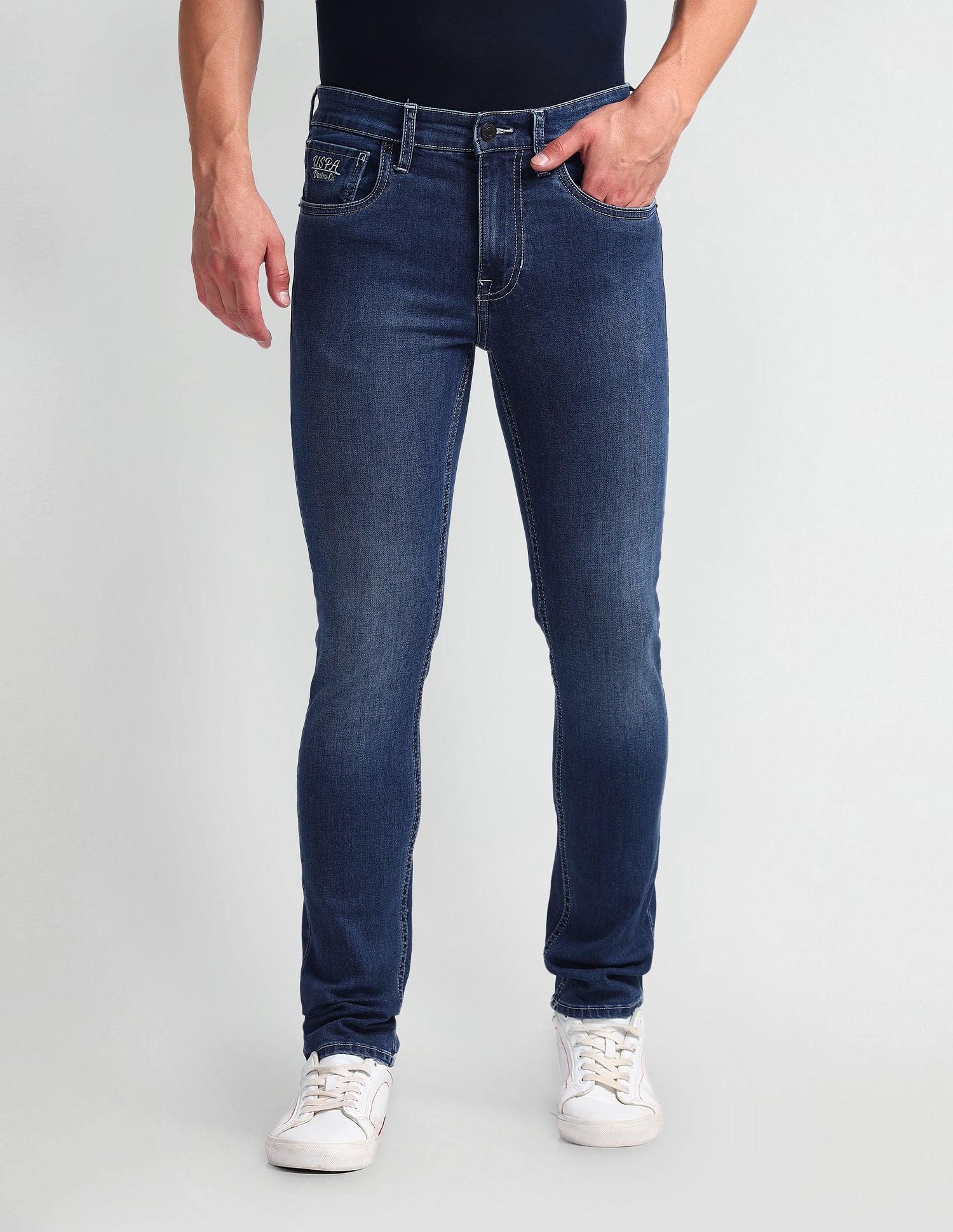 Regallo Skinny Fit Blue Jeans Blue - U.S. Polo Assn. India | Large